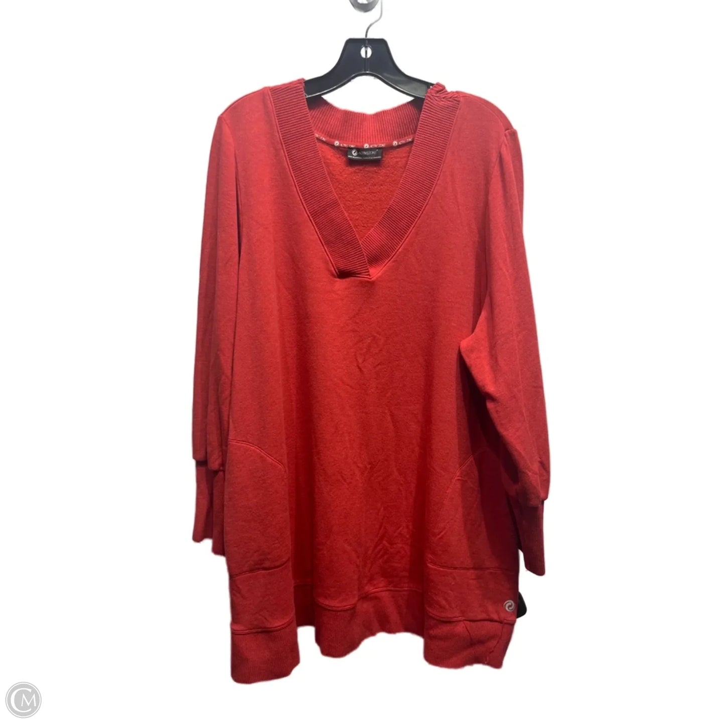 Tunic Long Sleeve By active zone In Red, Size: 2x