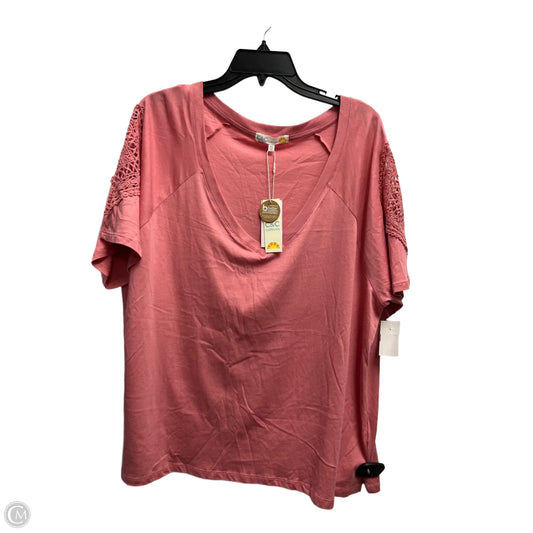 Top Short Sleeve By C And C In Pink, Size: Xl