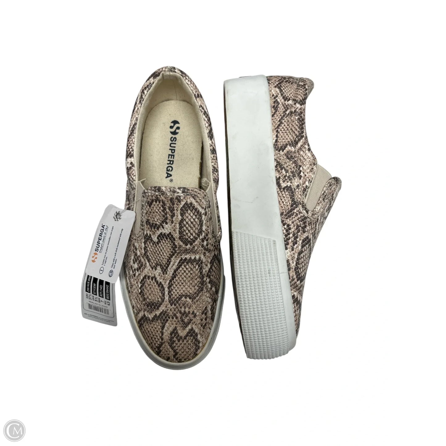 Shoes Flats By Superga In Tan & White, Size: 7.5