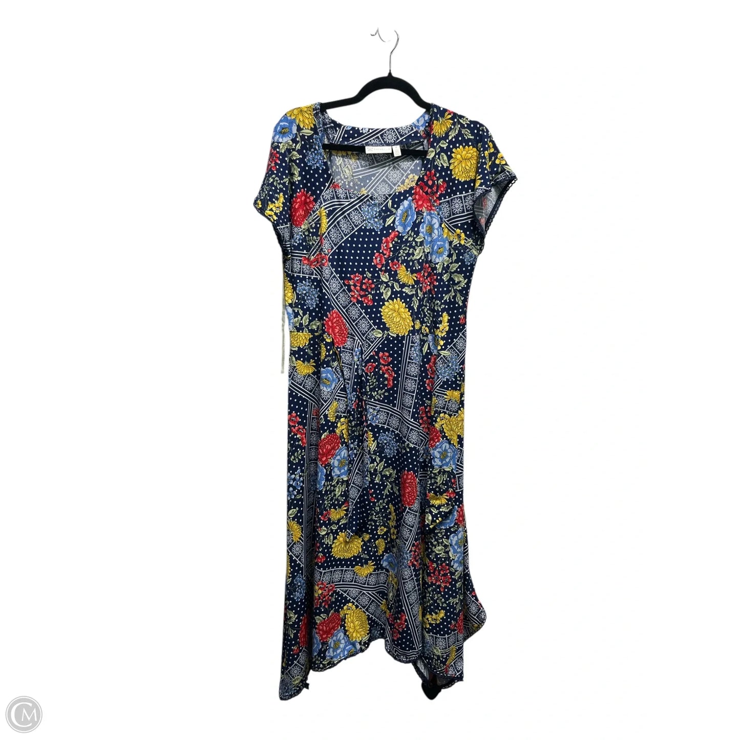 Dress Casual Midi By Rafaella In Blue & Red, Size: M