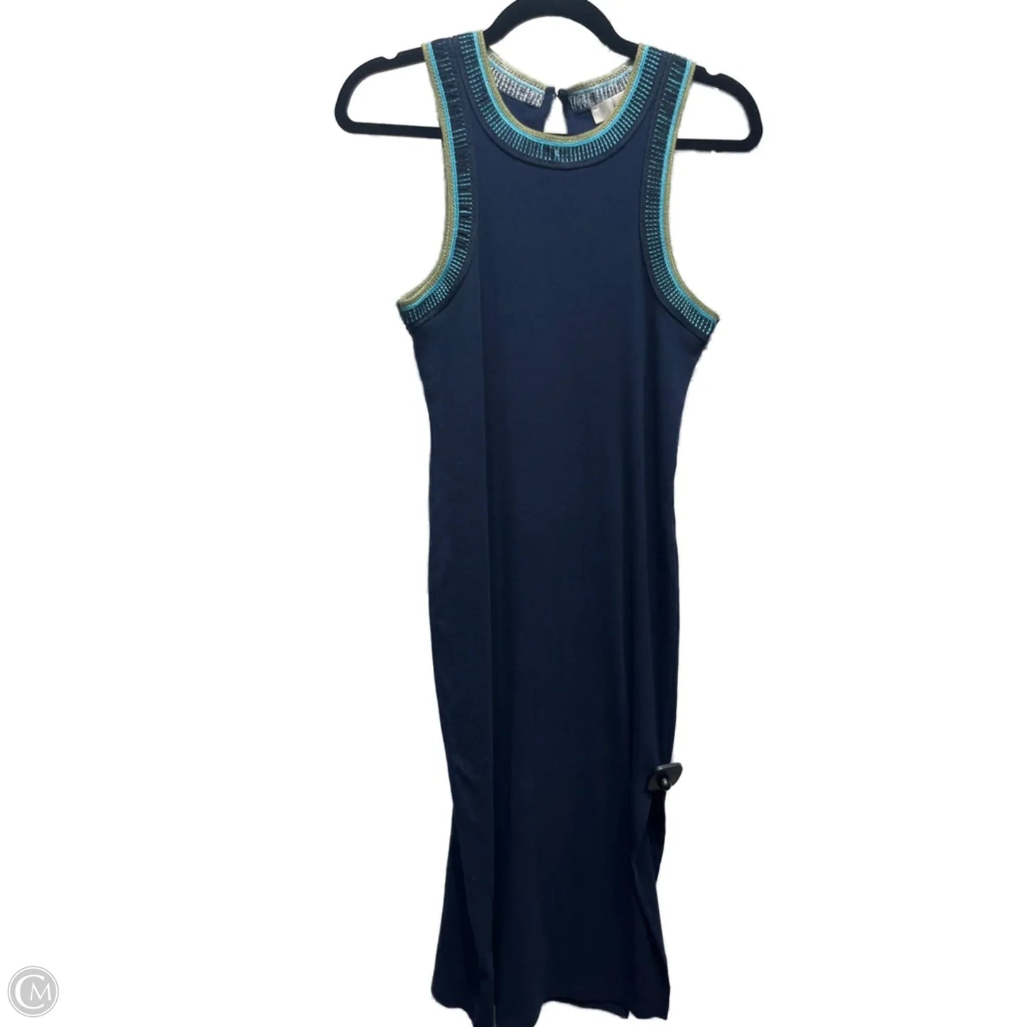 Dress Casual Midi By Loft In Blue & Green, Size: Sp