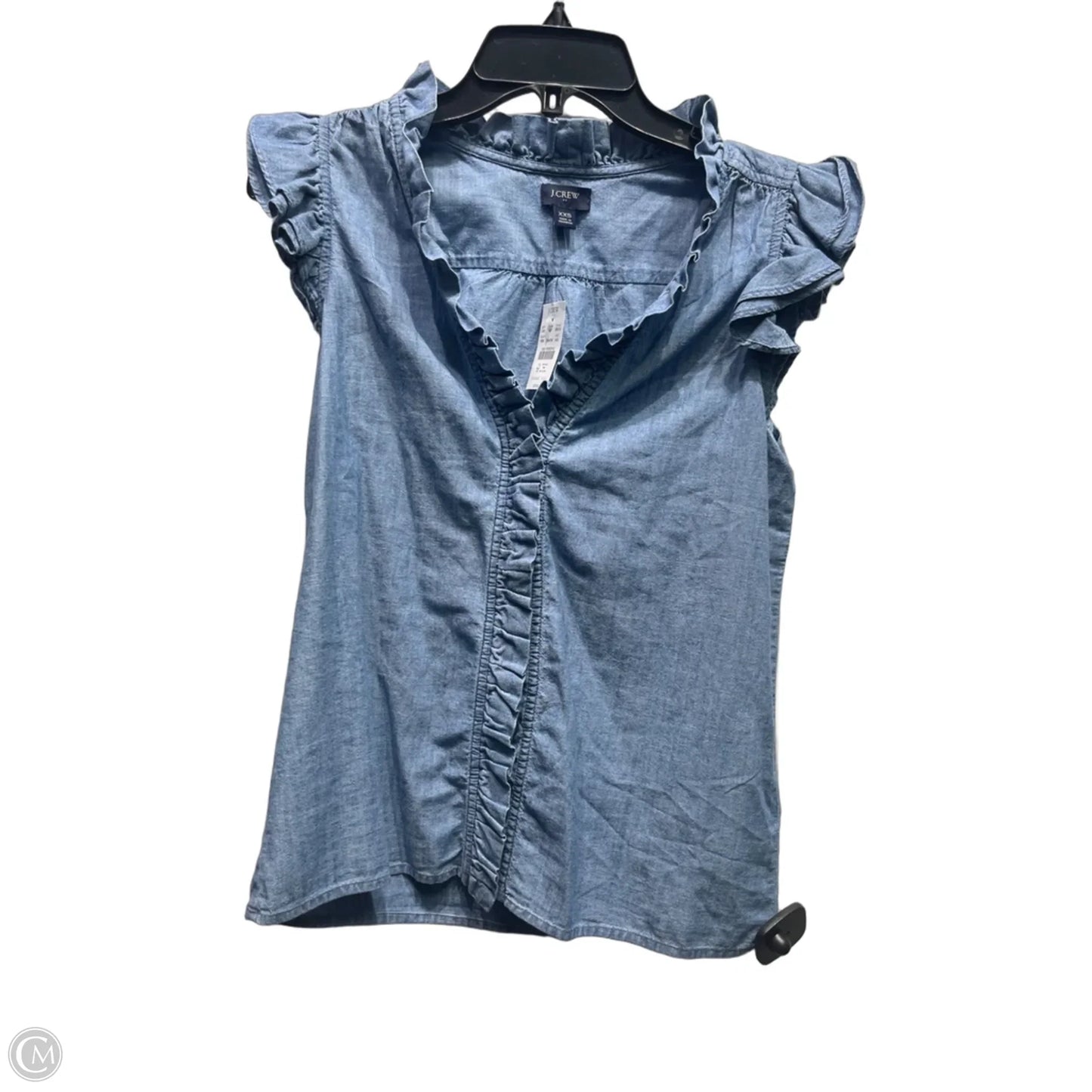 Top Short Sleeve By J. Crew In Blue Denim, Size: Xxs