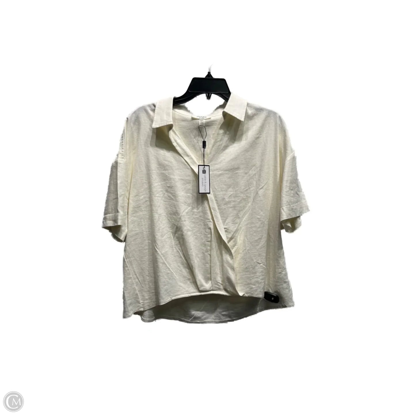 Top Short Sleeve By Cable And Gauge In Cream, Size: L