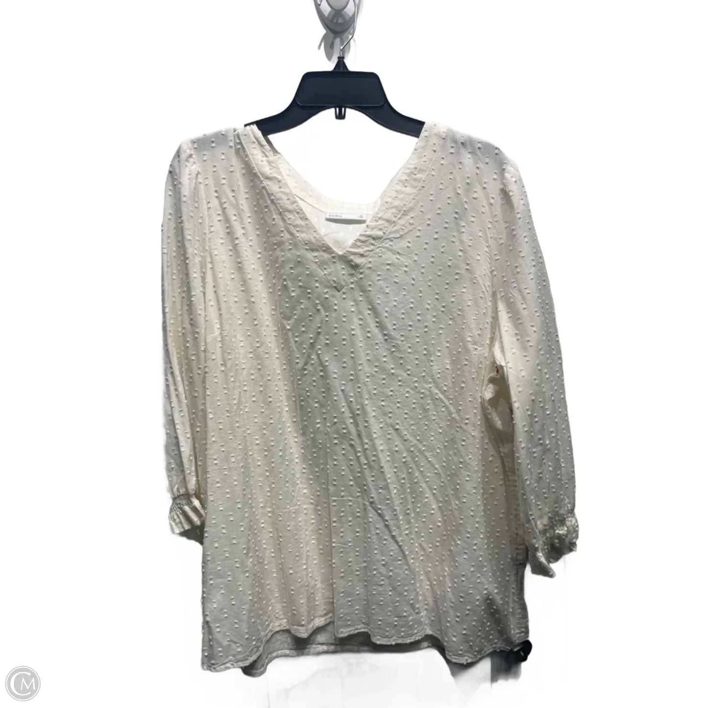 Top Long Sleeve By Croft And Barrow In White, Size: Xl