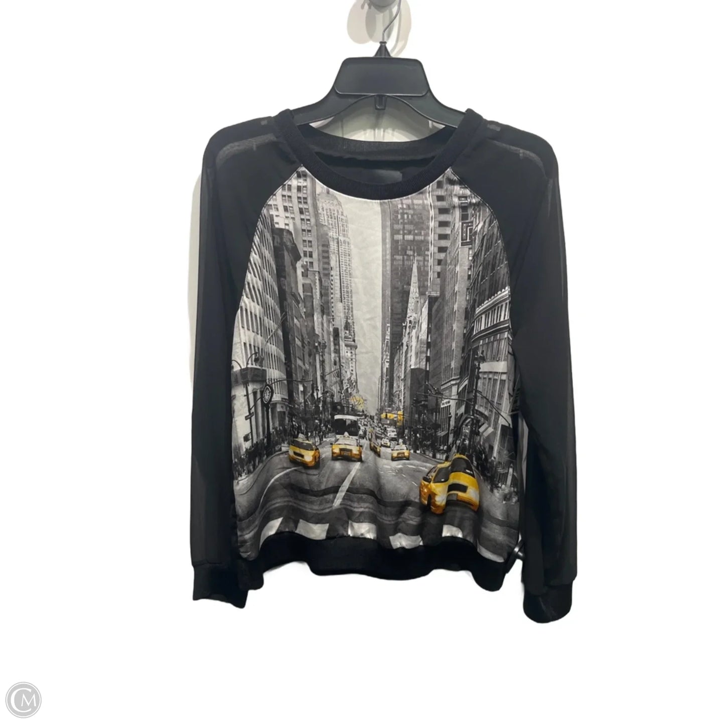 Blouse Long Sleeve By Elie Tahari In Black & White, Size: M