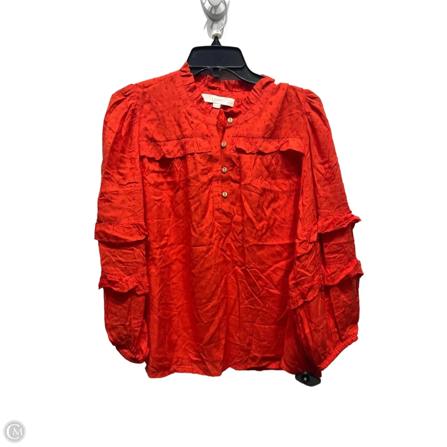 Top Long Sleeve By Loft In Red, Size: Mp