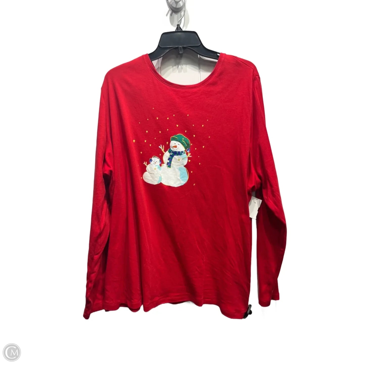 Top Long Sleeve By Kim Rogers In Red, Size: 3x