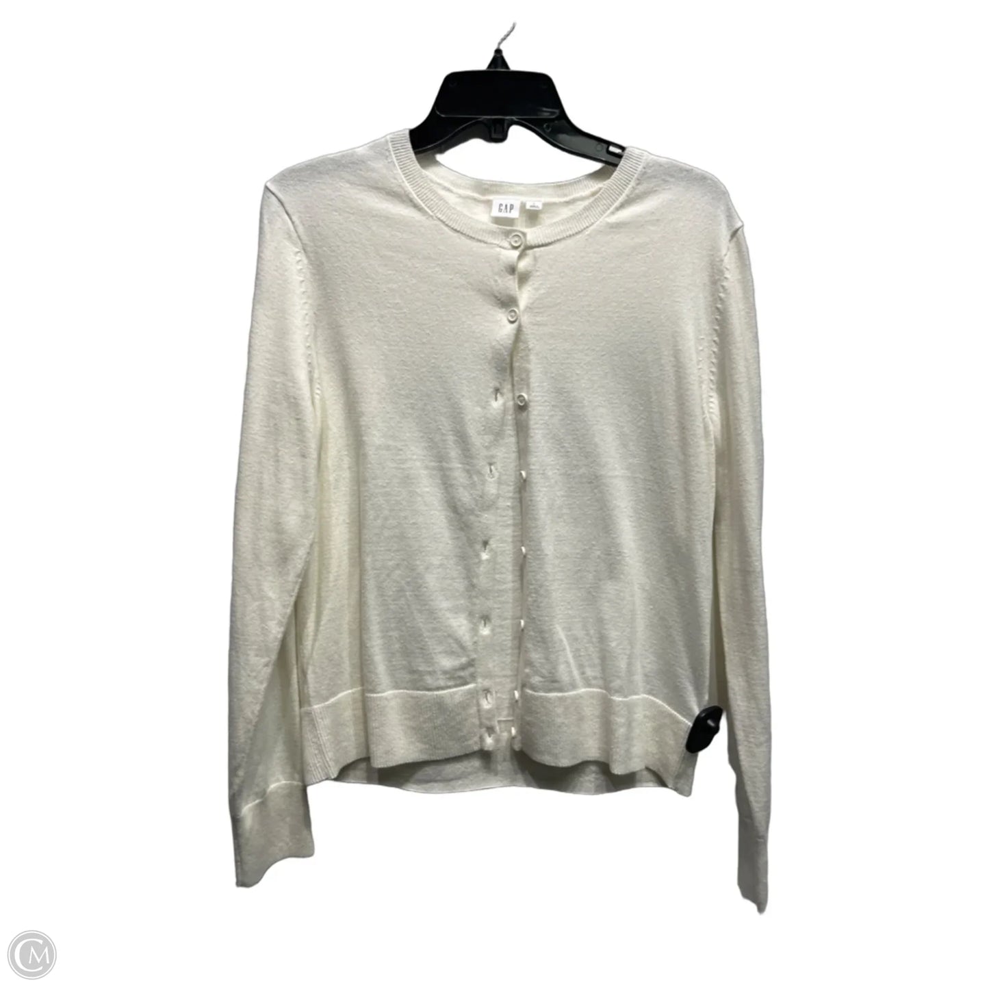Sweater Cardigan By Gap In White, Size: L