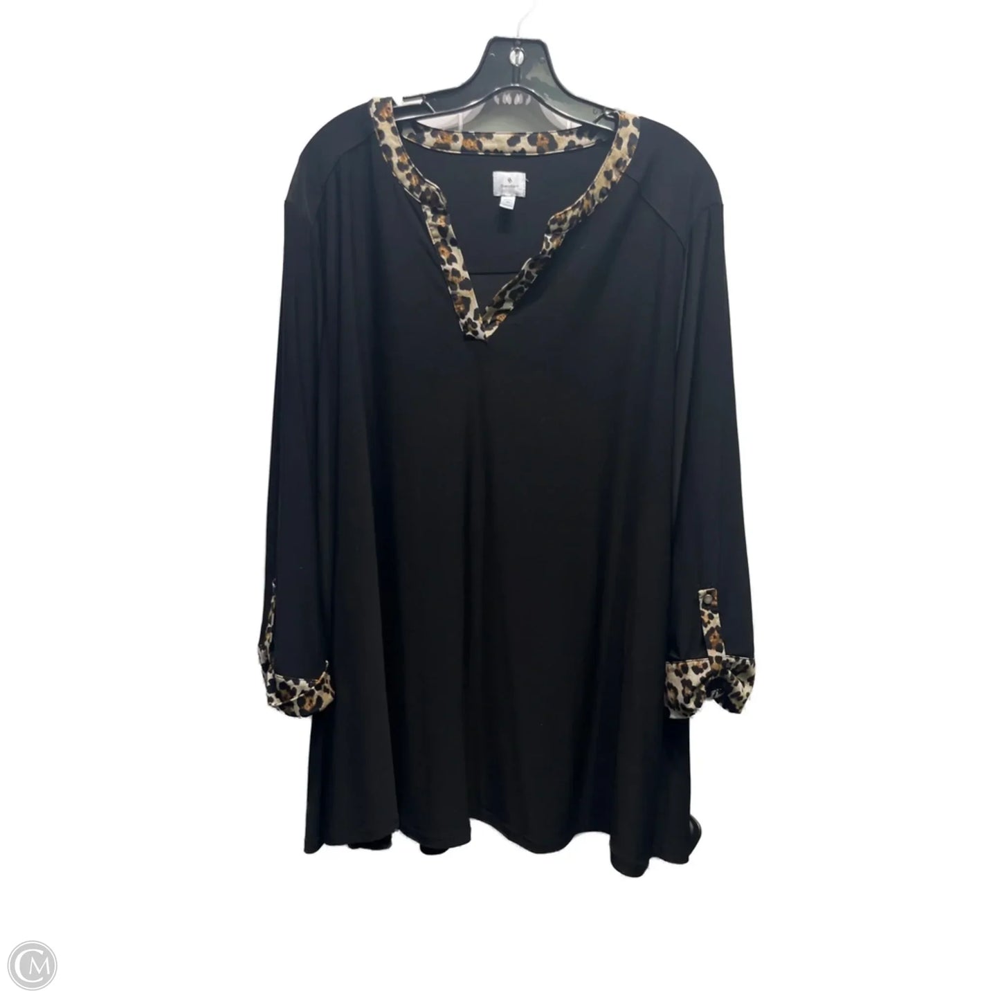 Top Long Sleeve By Dressbarn In Black & Brown, Size: 3x