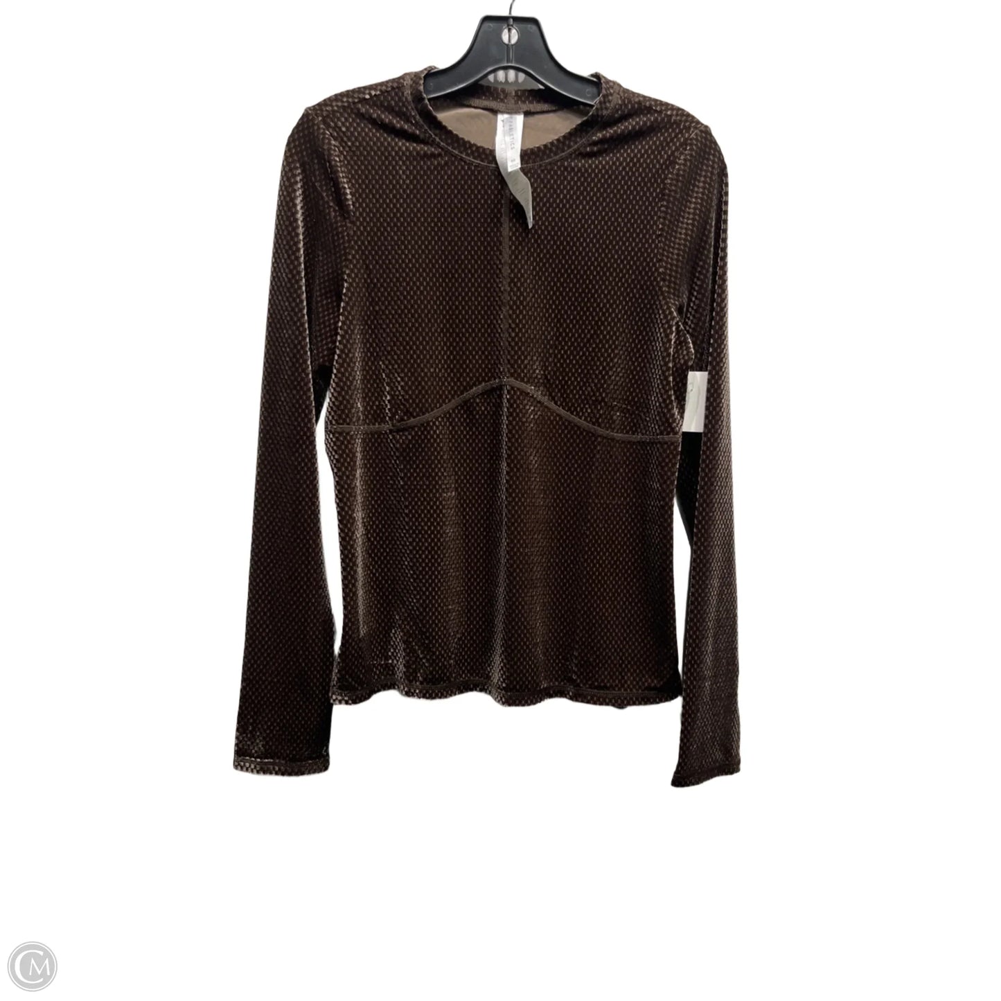 Athletic Top Long Sleeve Crewneck By Fabletics In Brown, Size: M