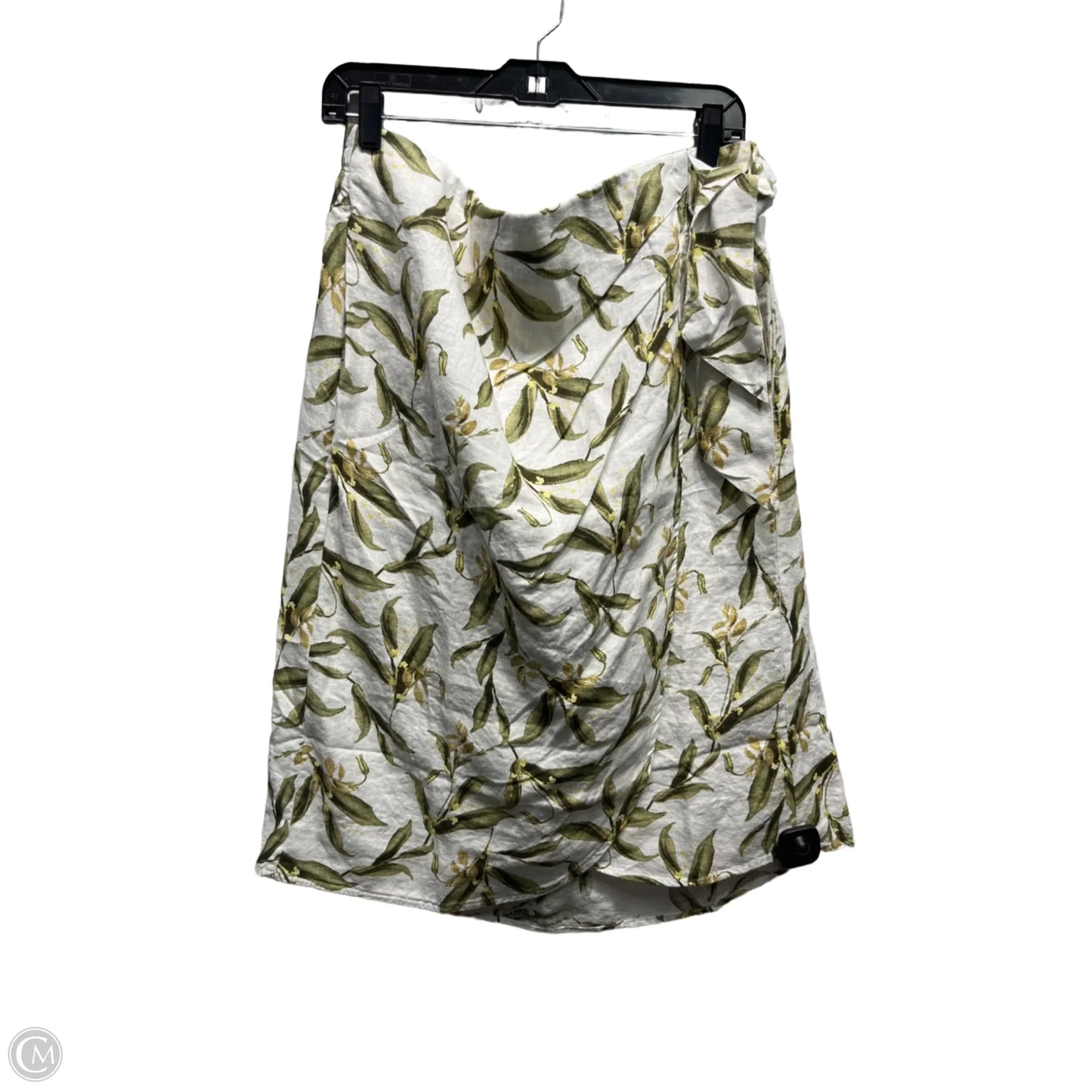 Skirt Midi By Chicos In Green & White, Size: L