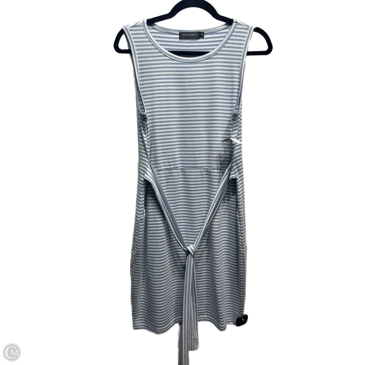 Dress Casual Short By MEROKEETY In Blue & White, Size: S