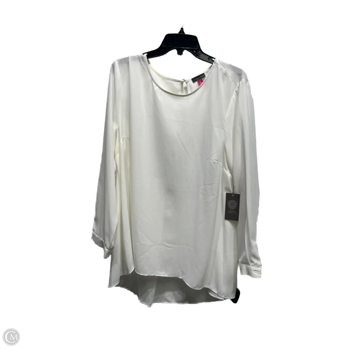 Blouse Long Sleeve By Vince Camuto In White, Size: Xl