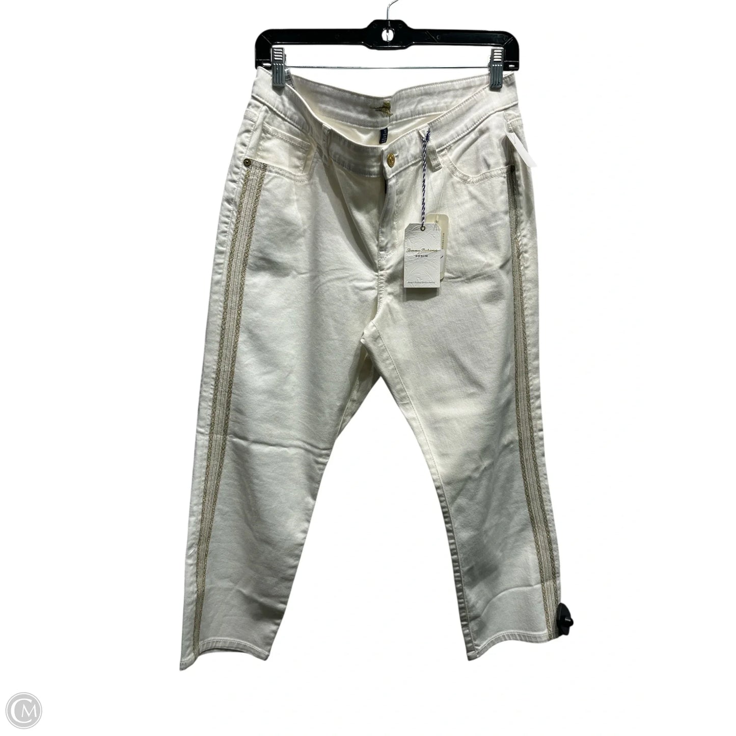 Jeans Cropped By Tommy Bahama In White Denim, Size: 12