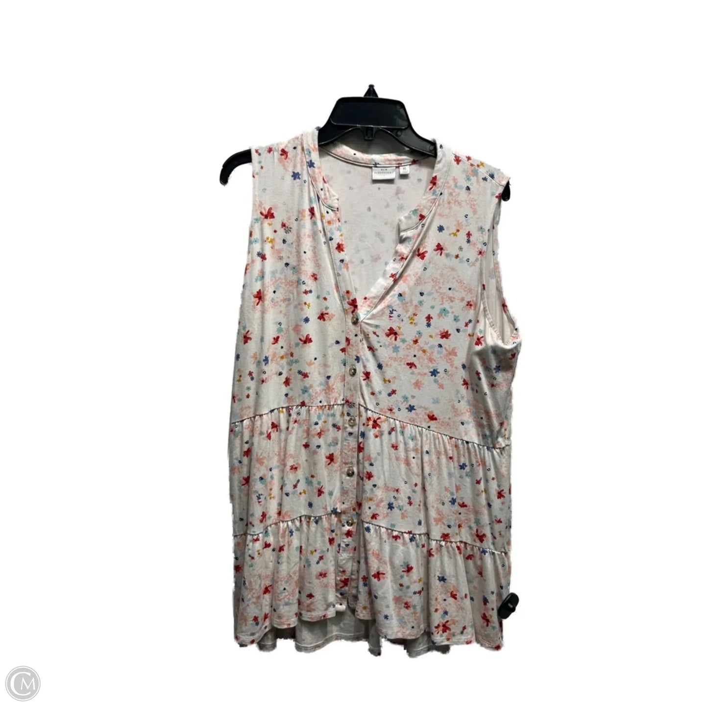 Top Sleeveless By New Directions In Orange & Red, Size: Xl