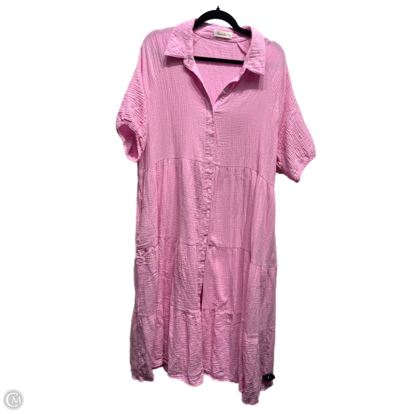 Dress Casual Midi By paintedcolors In Pink, Size: Xxl