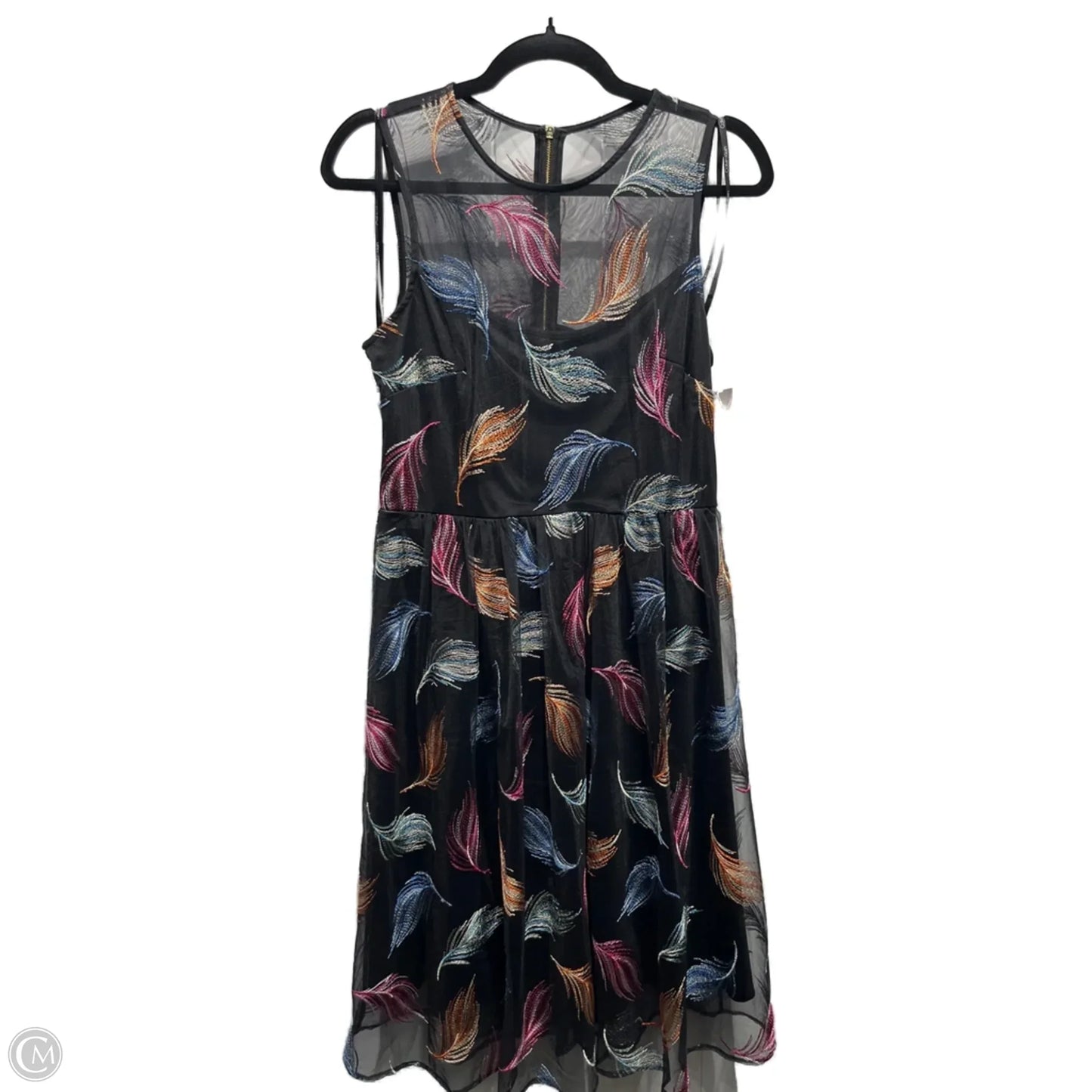 Dress Casual Midi By Calvin Klein In Black & Pink, Size: S