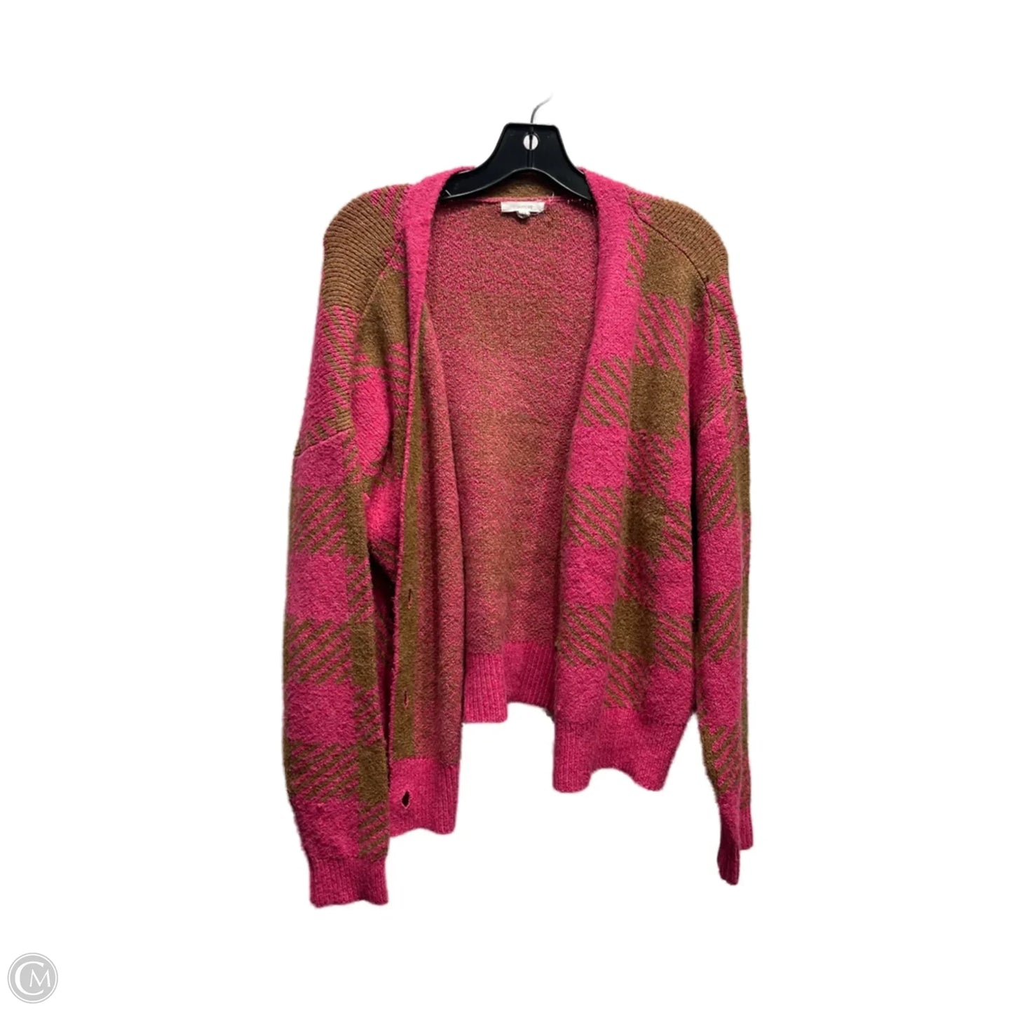 Sweater Cardigan By Maurices In Brown & Pink, Size: M