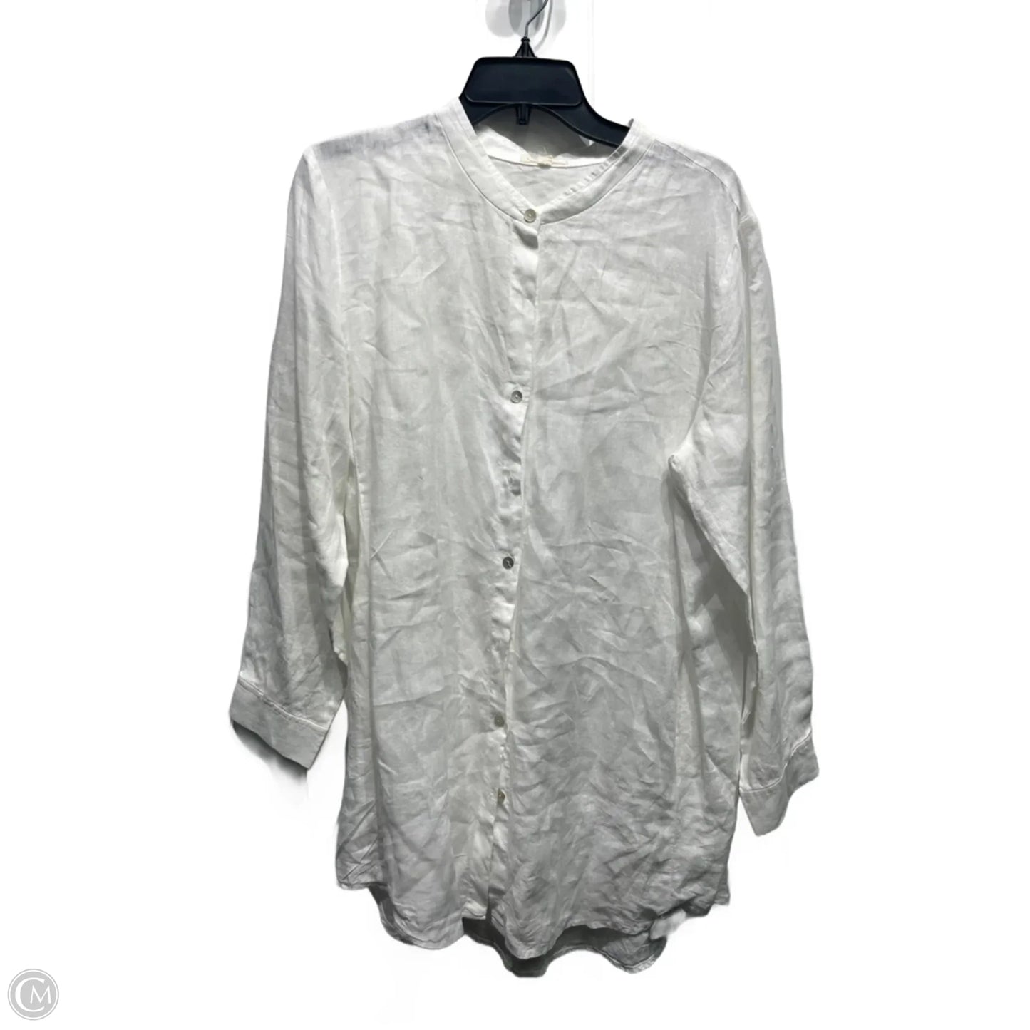 Tunic Long Sleeve By Eileen Fisher In White, Size: L