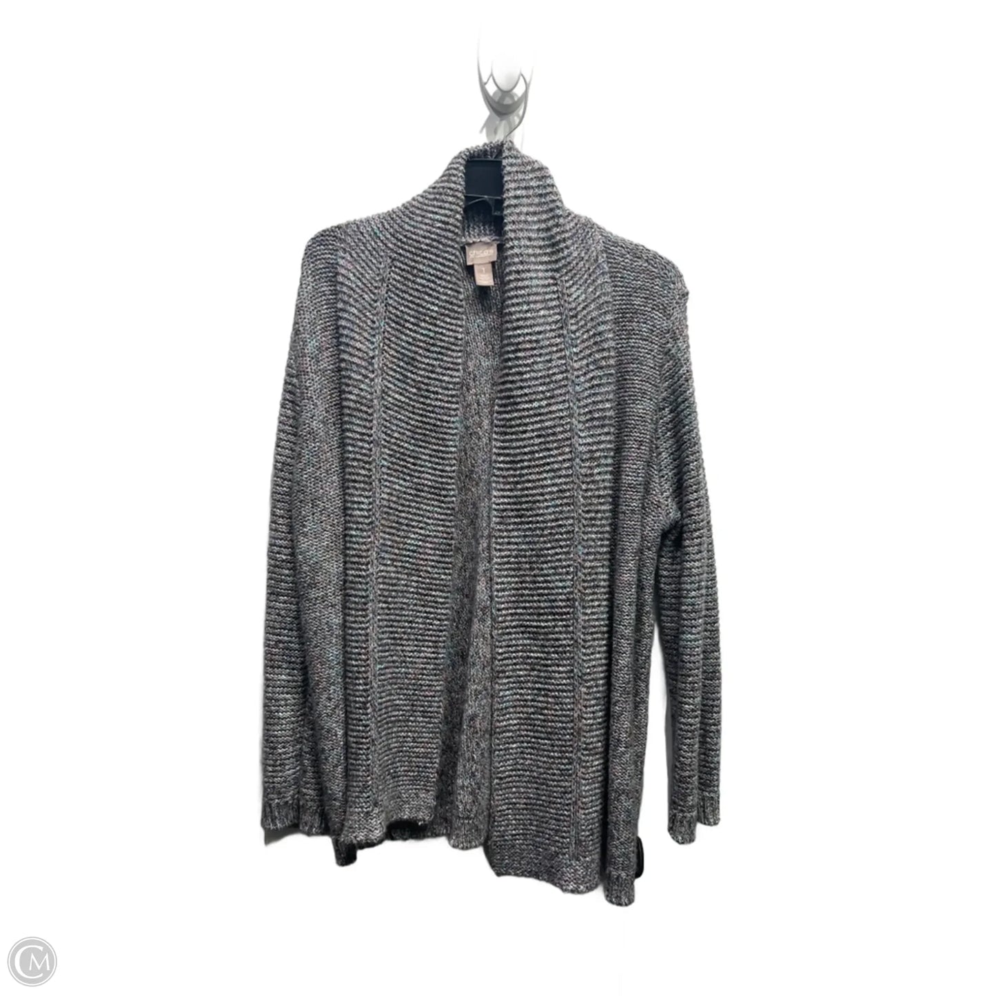 Sweater Cardigan By Chicos In Blue & Purple, Size: M