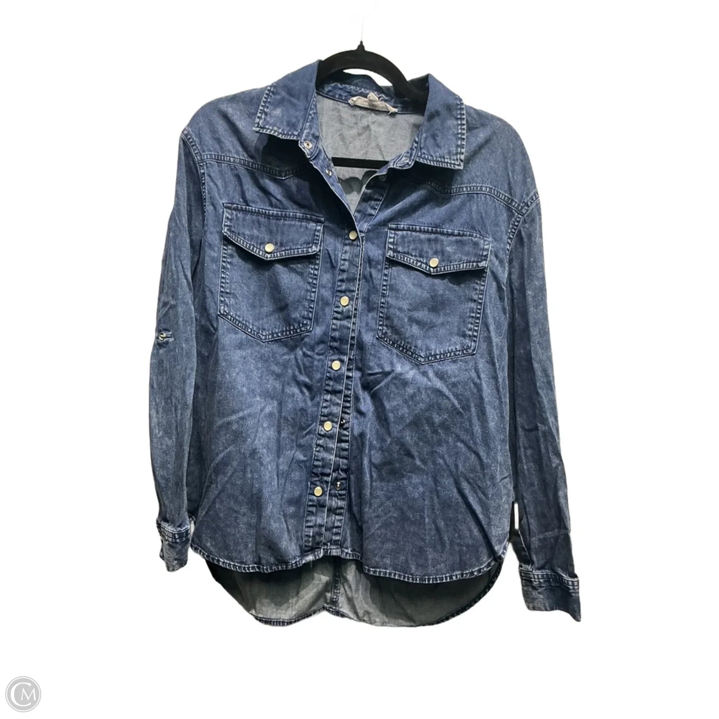 Top Long Sleeve By Jane And Delancey In Blue Denim, Size: S