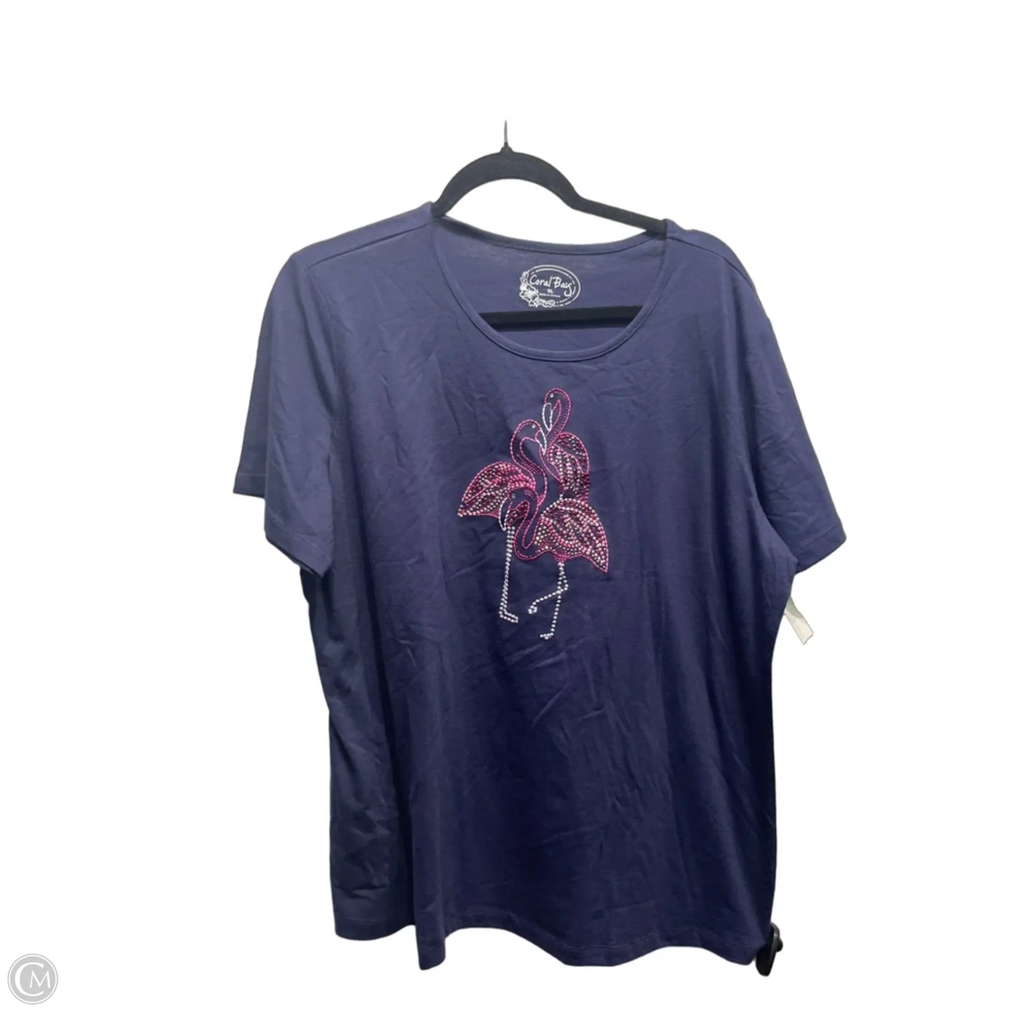 Top Short Sleeve Basic By Coral Bay In Blue & Pink, Size: Xl