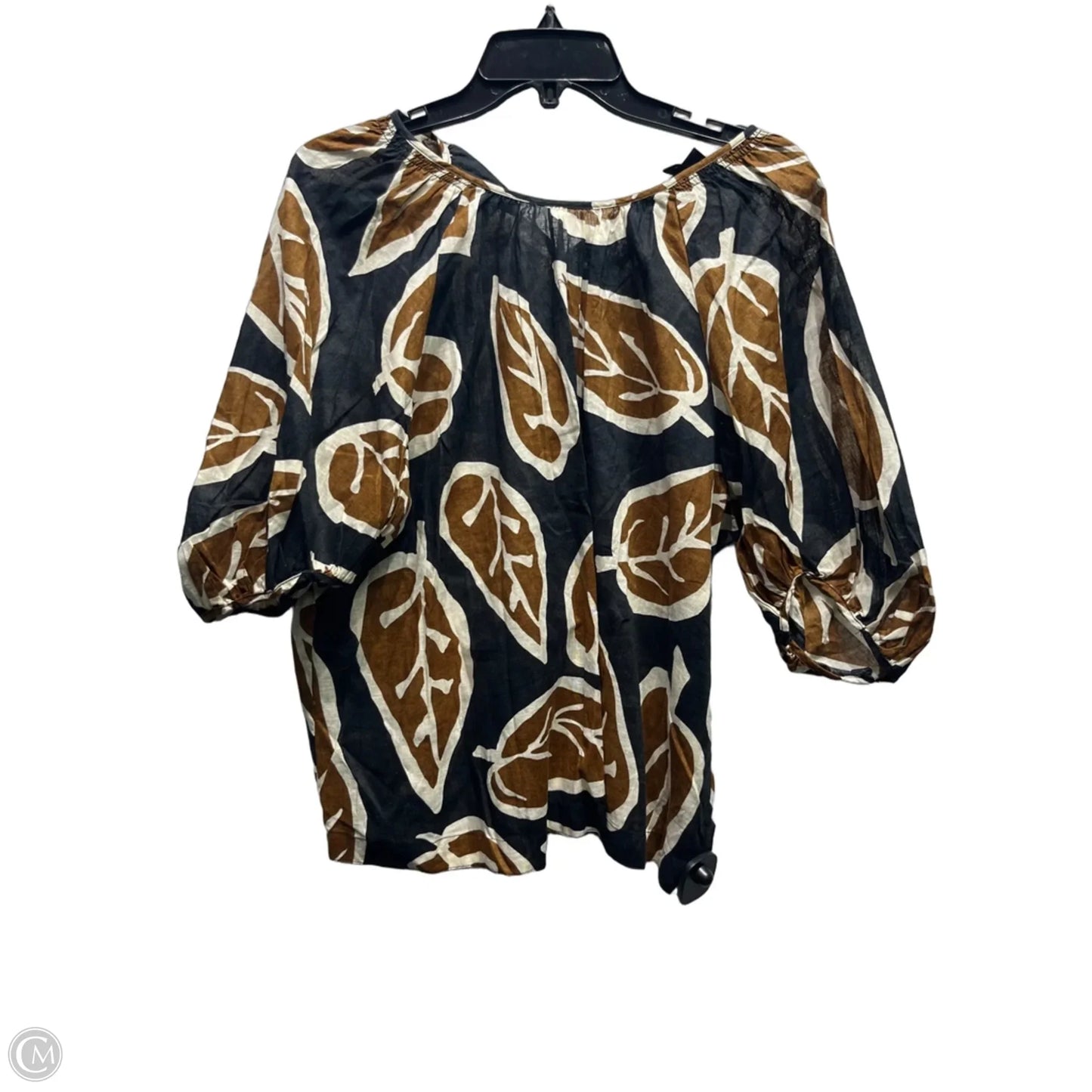 Top Short Sleeve By Who What Wear In Black & Brown, Size: Xxl