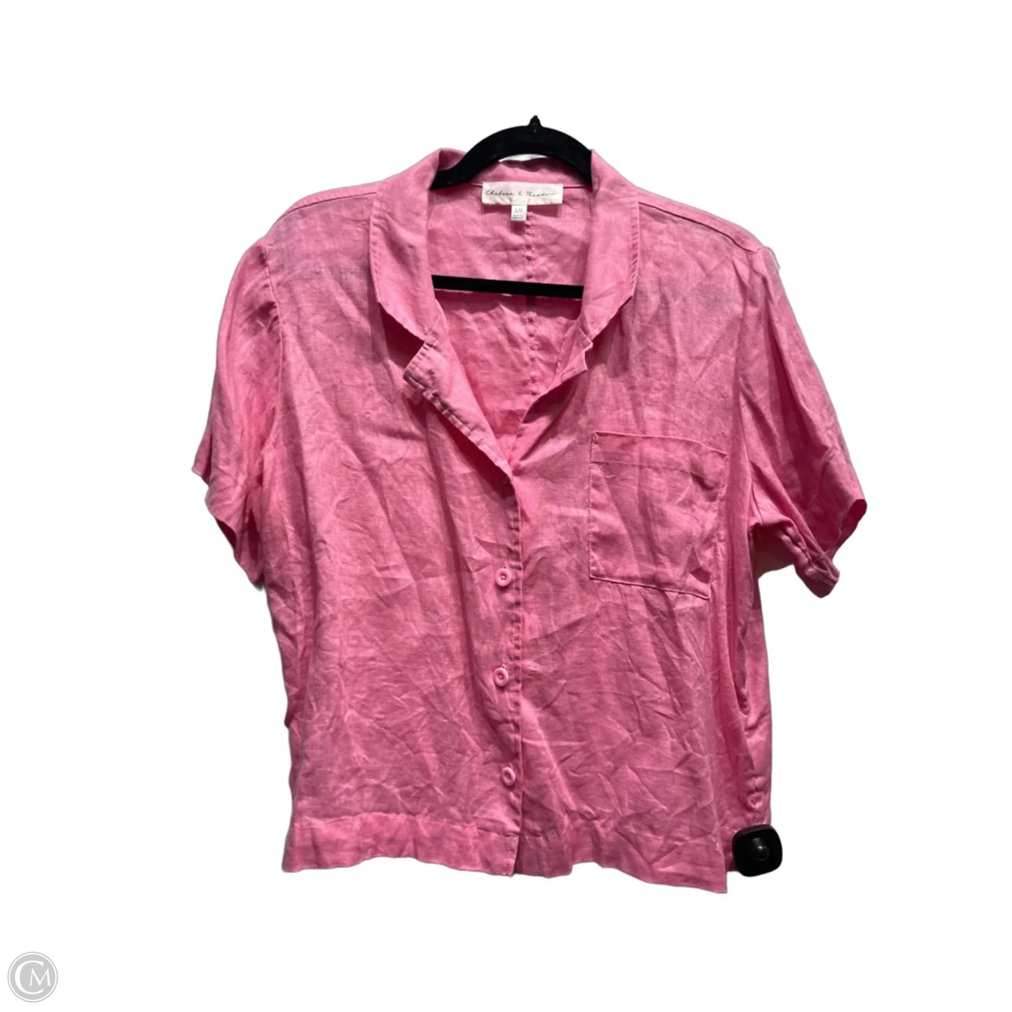 Top Short Sleeve By Chelsea And Theodore In Pink, Size: L