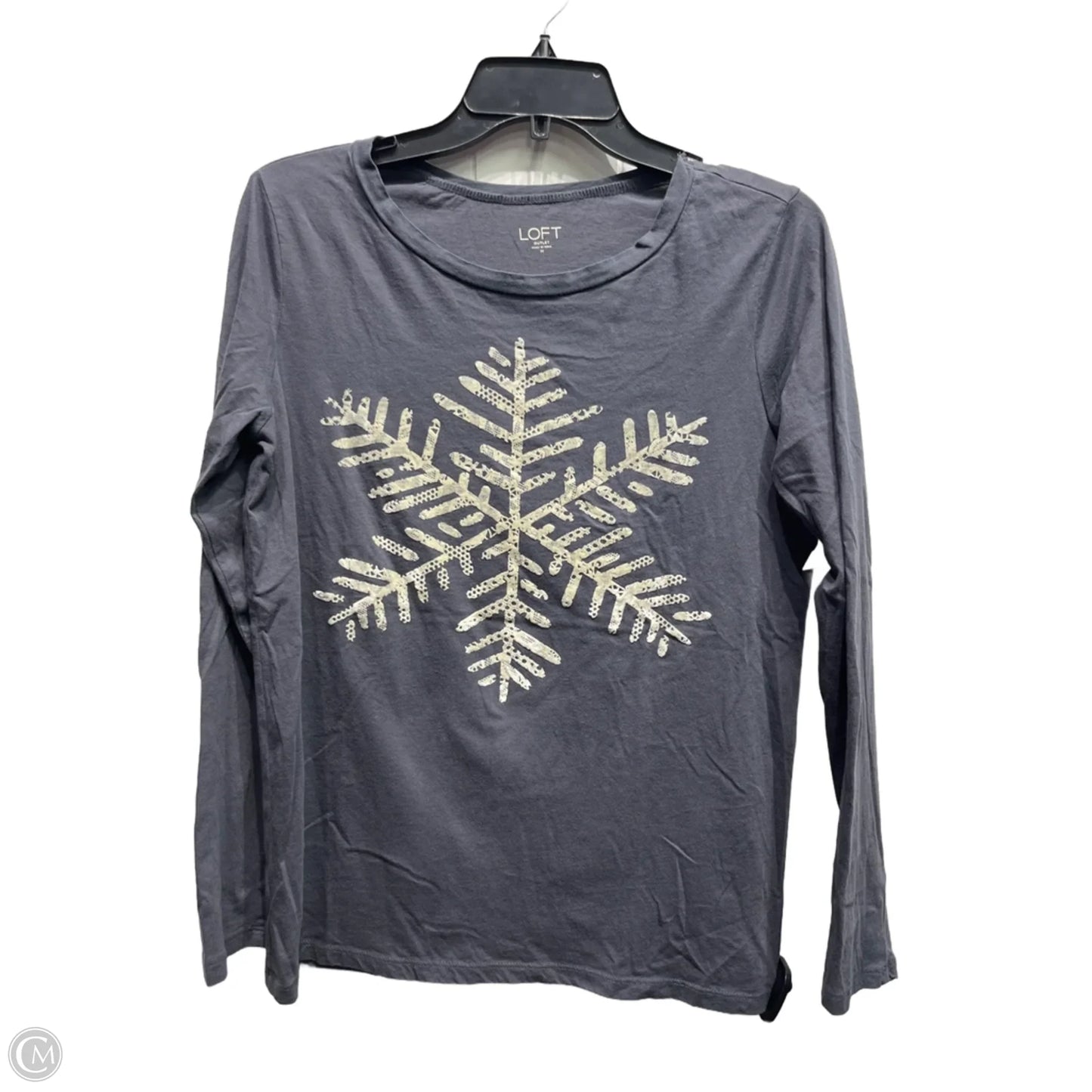 Top Long Sleeve By Loft In Grey, Size: M