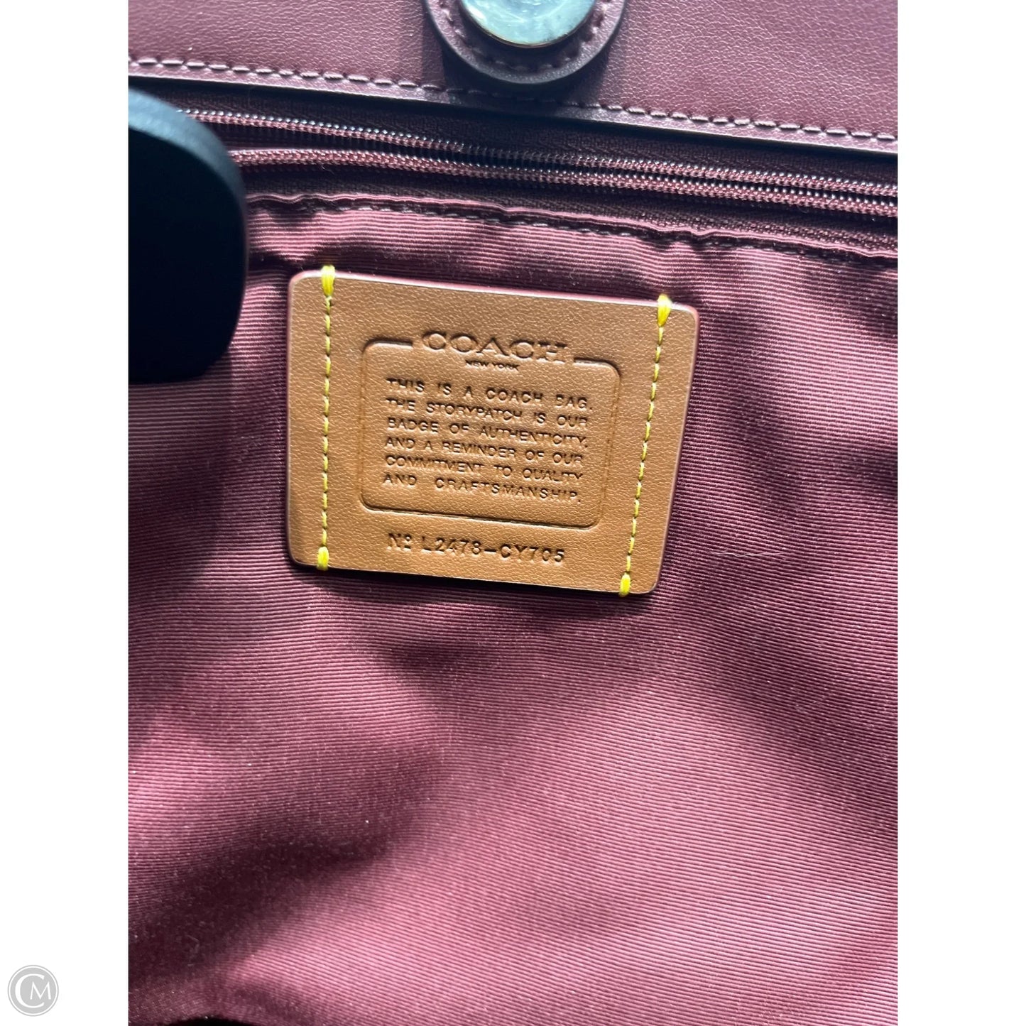 Handbag Designer By Coach, Size: Large