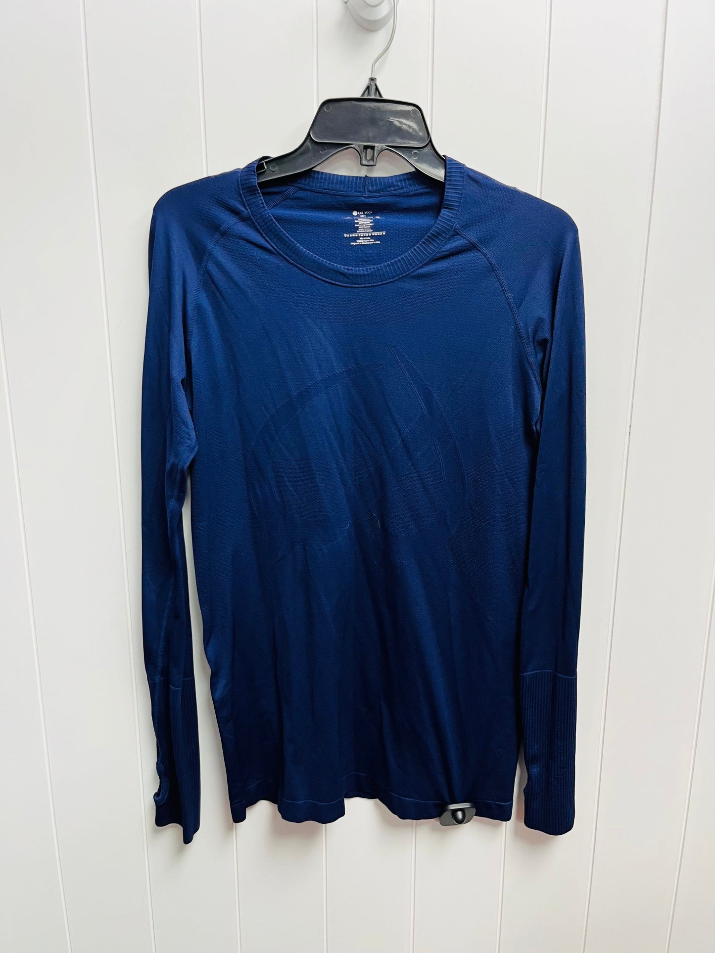 Athletic Top Long Sleeve Crewneck By CRZ YOGA - In Navy, Size: L