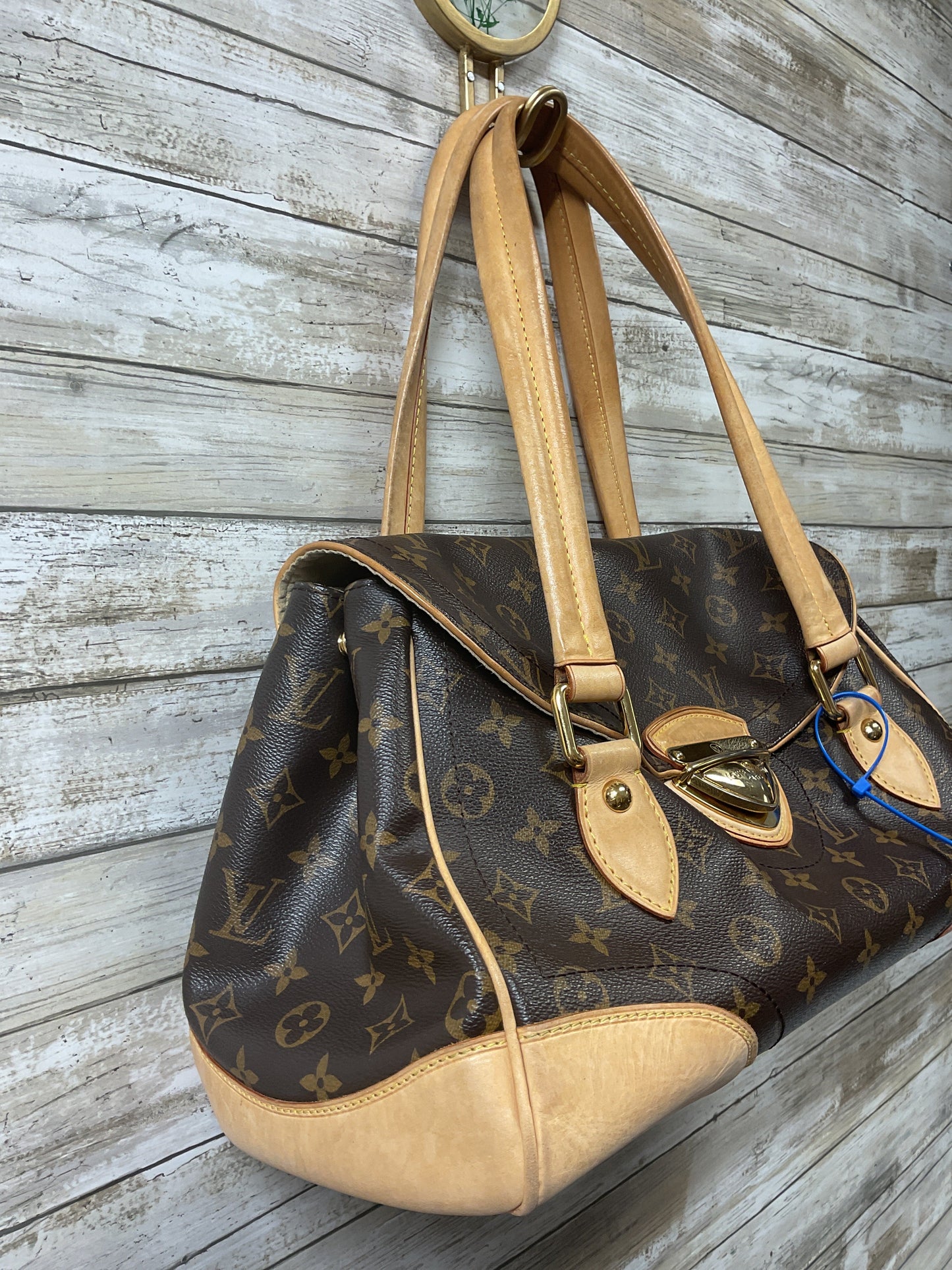 Handbag Luxury Designer By Louis Vuitton In Brown, Size:Large