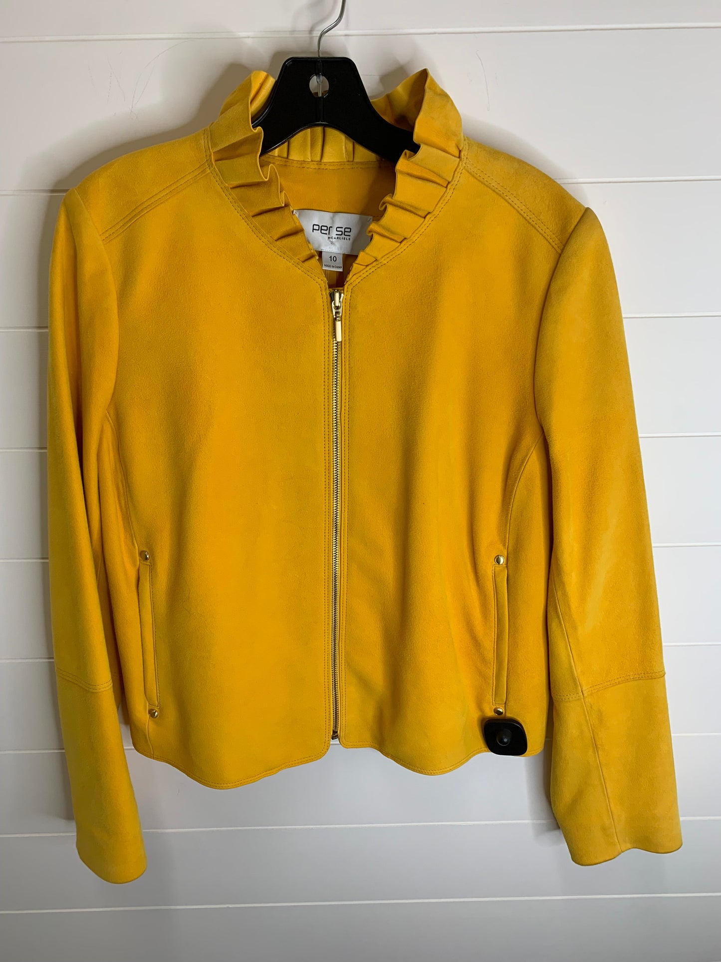 Jacket Leather By Per Se Size: M