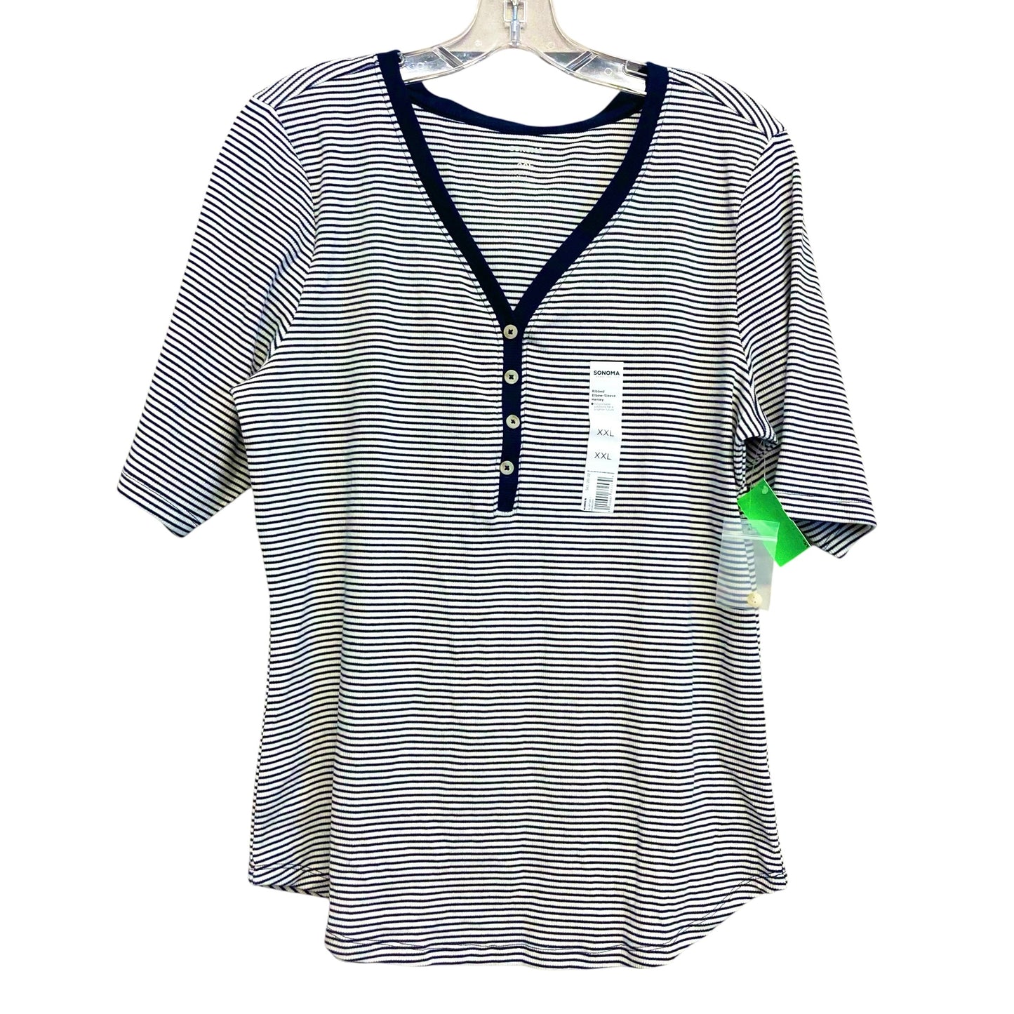 Top Ss By Sonoma In Blue Denim, Size:1X