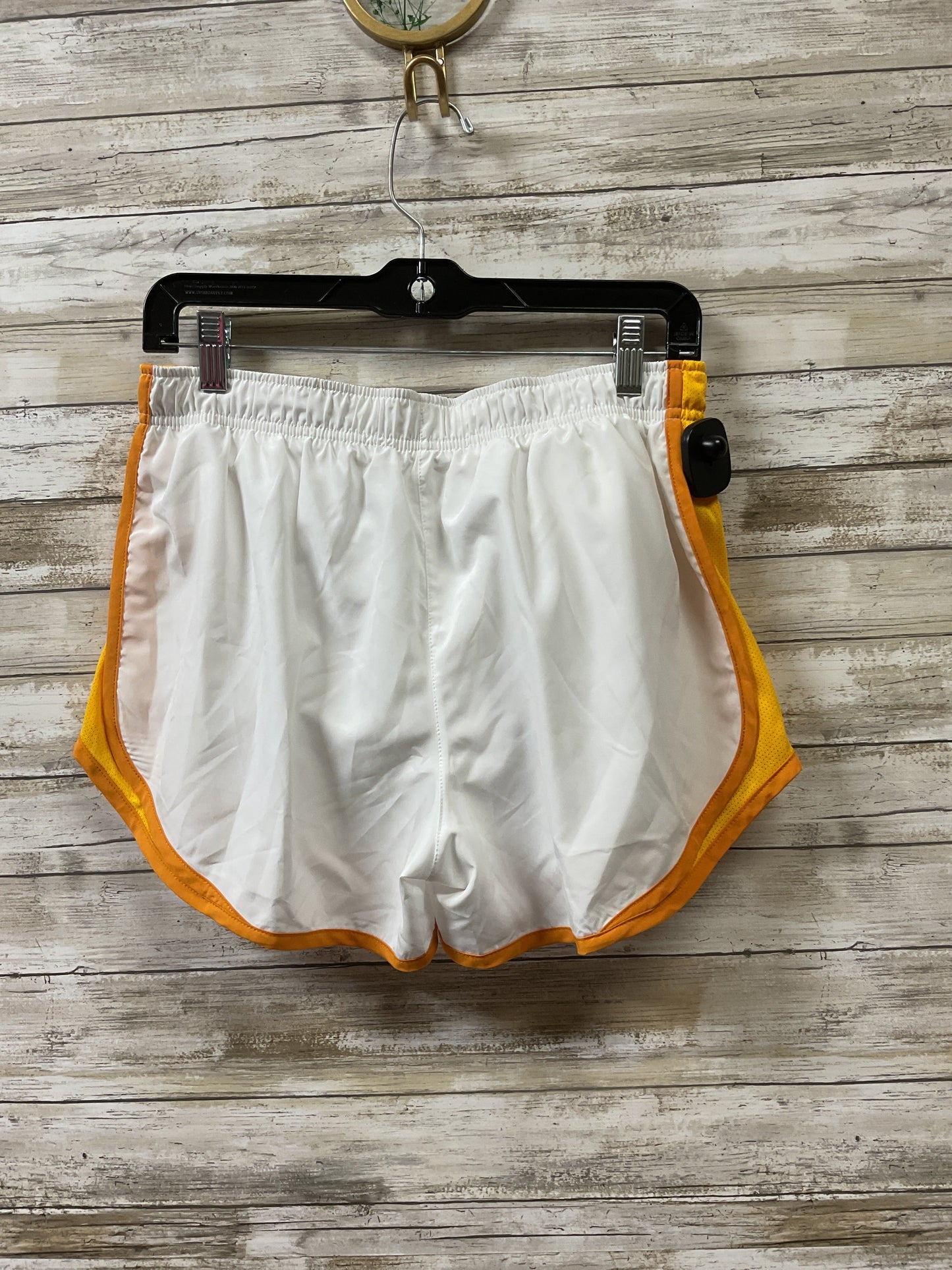 Athletic Shorts By Nike Apparel In White & Yellow, Size:M