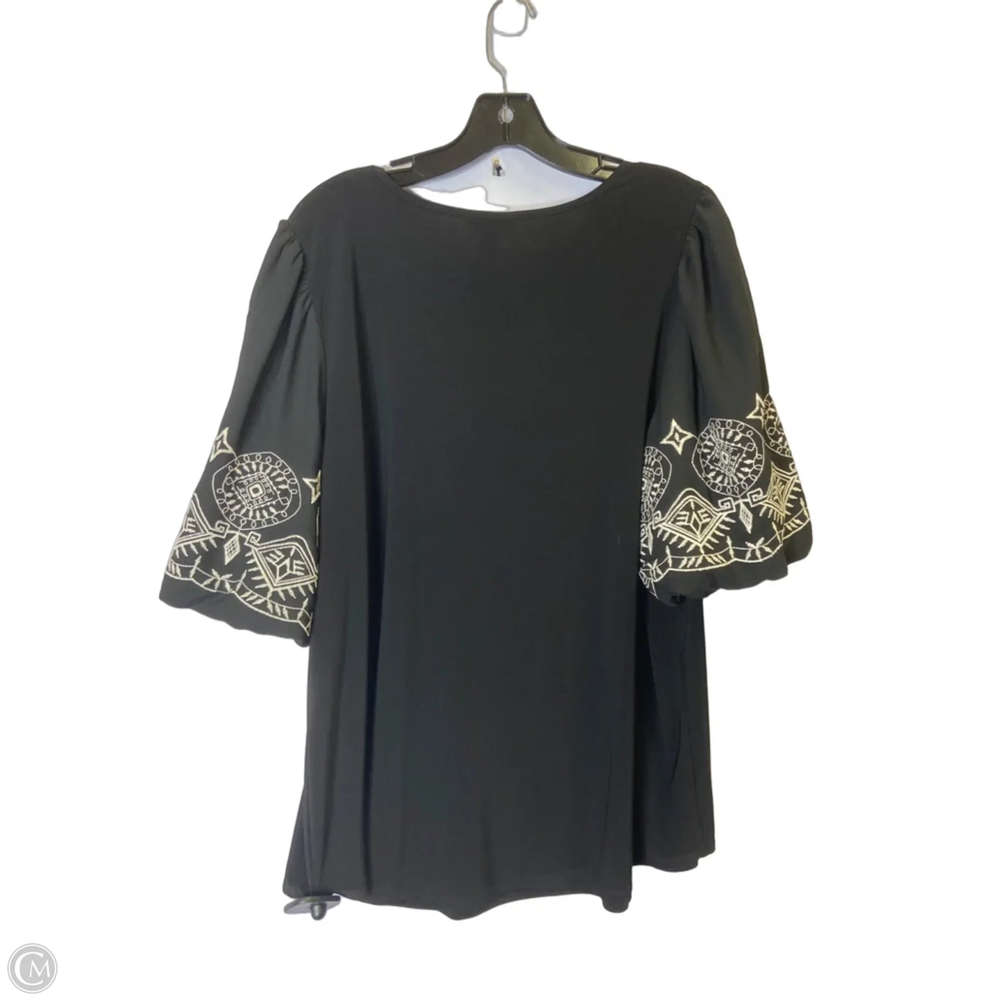 Top Short Sleeve By Cato In Black, Size: 14