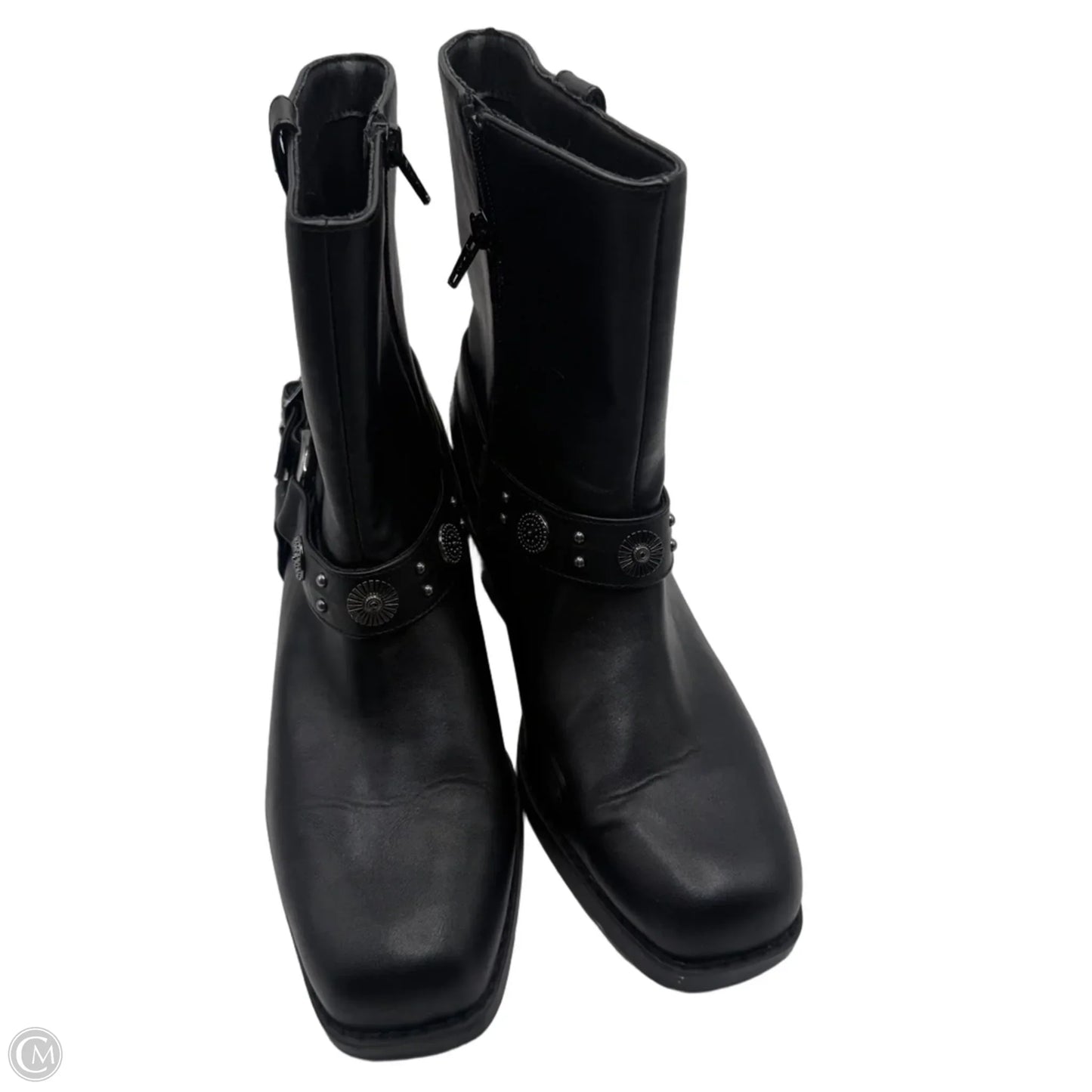 Boots Ankle Flats By Clothes Mentor In Black, Size: 8