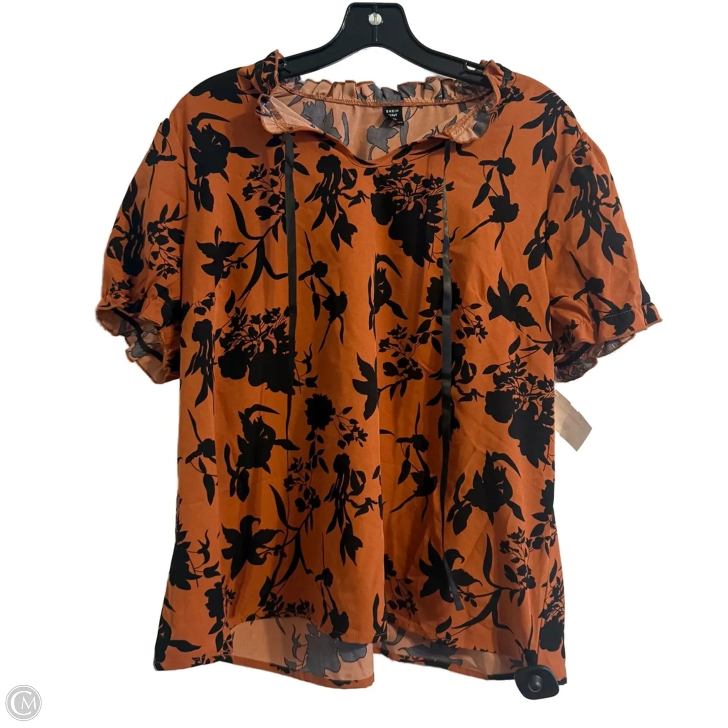 Top Short Sleeve By Shein In Brown, Size: 1x