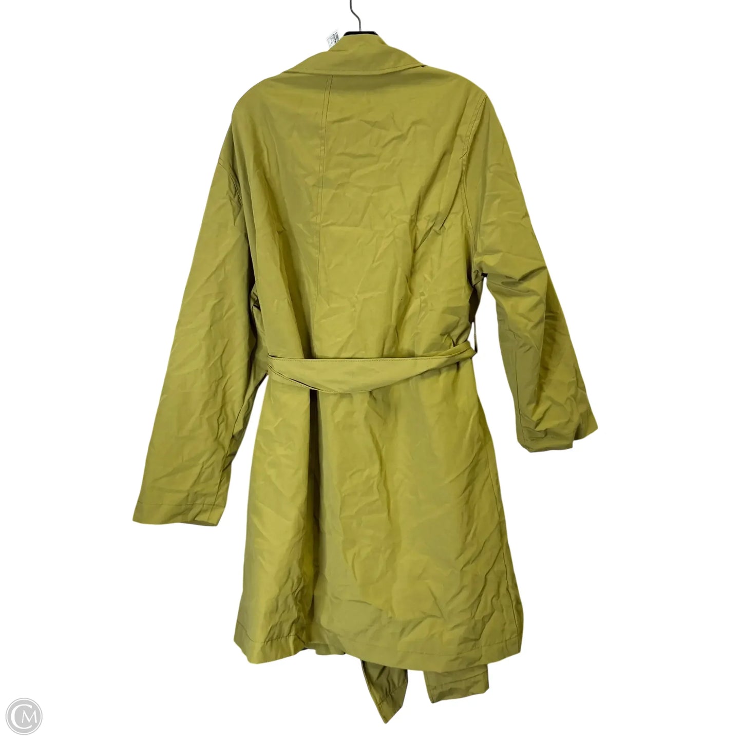 Coat Trench Coat By Ava & Viv In Green, Size: 1x