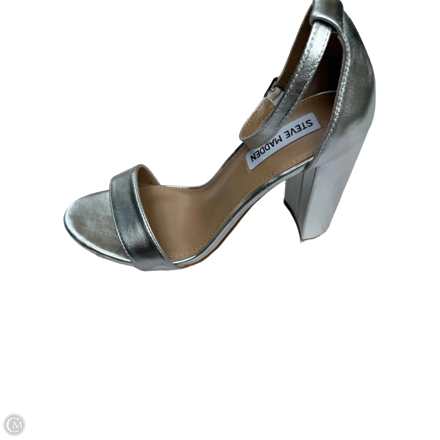 Shoes Heels Block By Steve Madden In Silver, Size: 8.5