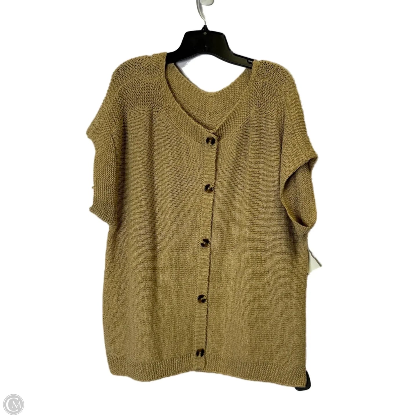 Top Short Sleeve By Cable And Gauge In Tan, Size: 2x