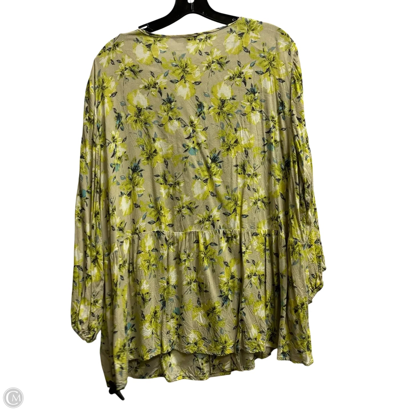 Top Long Sleeve By Unique Spectrum In Green, Size: 3x