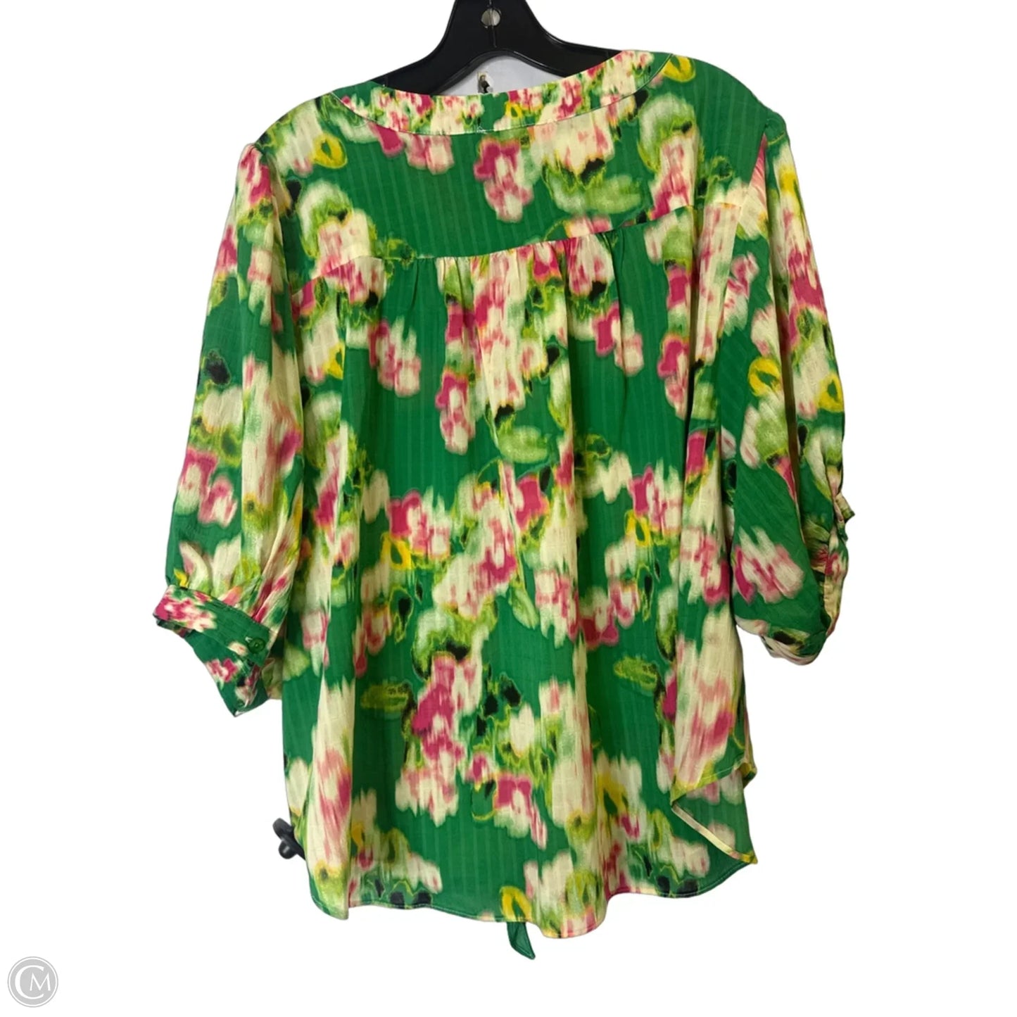 Blouse Short Sleeve By Rose And Olive In Green, Size: Xl