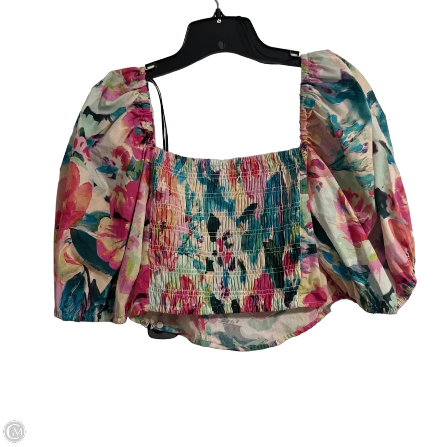 Top Short Sleeve By H&m In Floral Print, Size: M