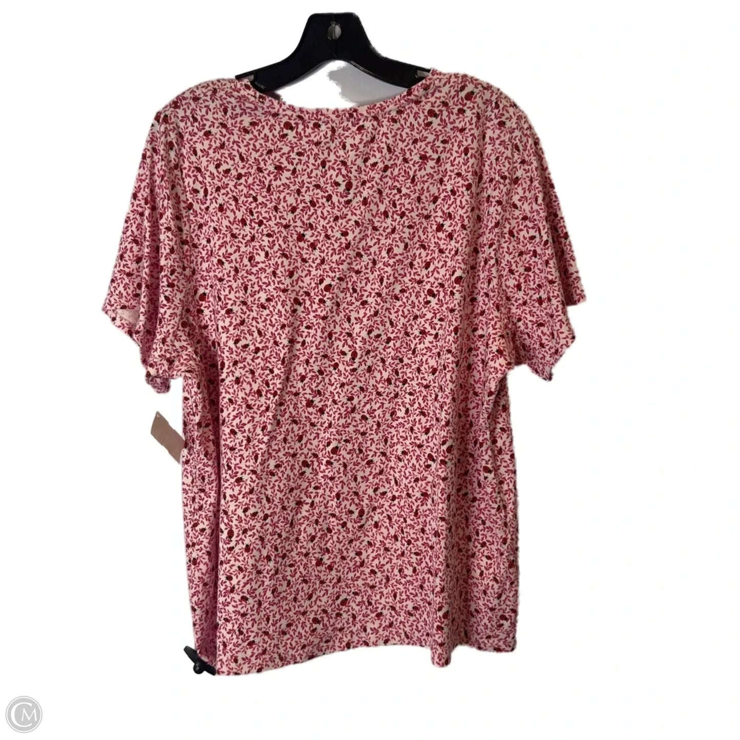 Top Short Sleeve Basic By Croft And Barrow In Pink & Red, Size: 1x