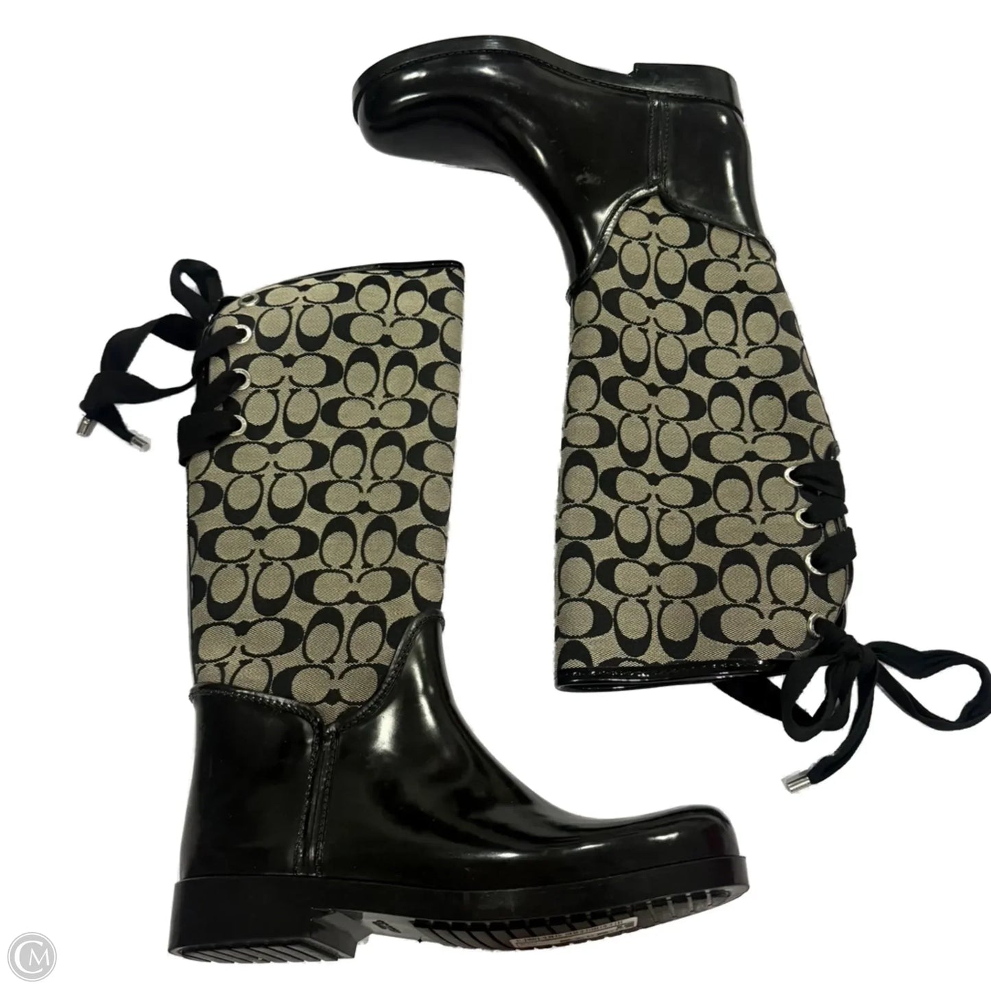 Boots Designer By Coach In Black, Size: 9