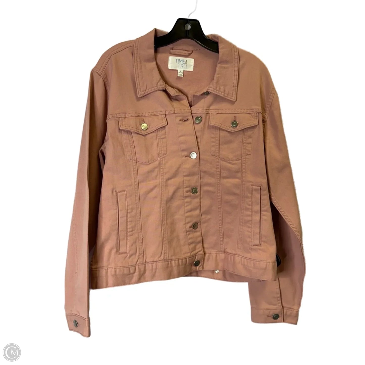 Jacket Denim By Time And Tru In Pink Denim, Size: L