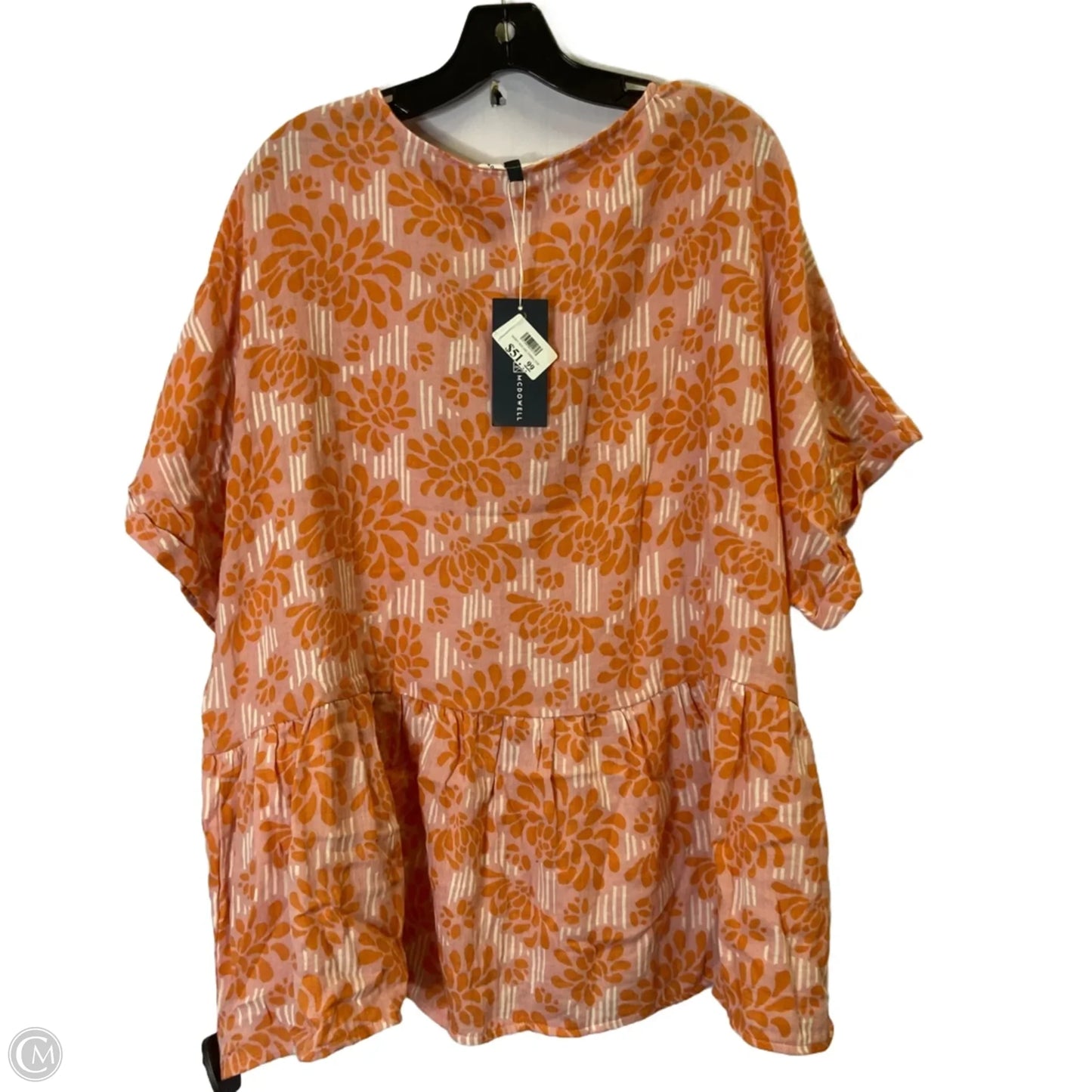 Top Short Sleeve By Michelle Mcdowell In Pink, Size: Xxl