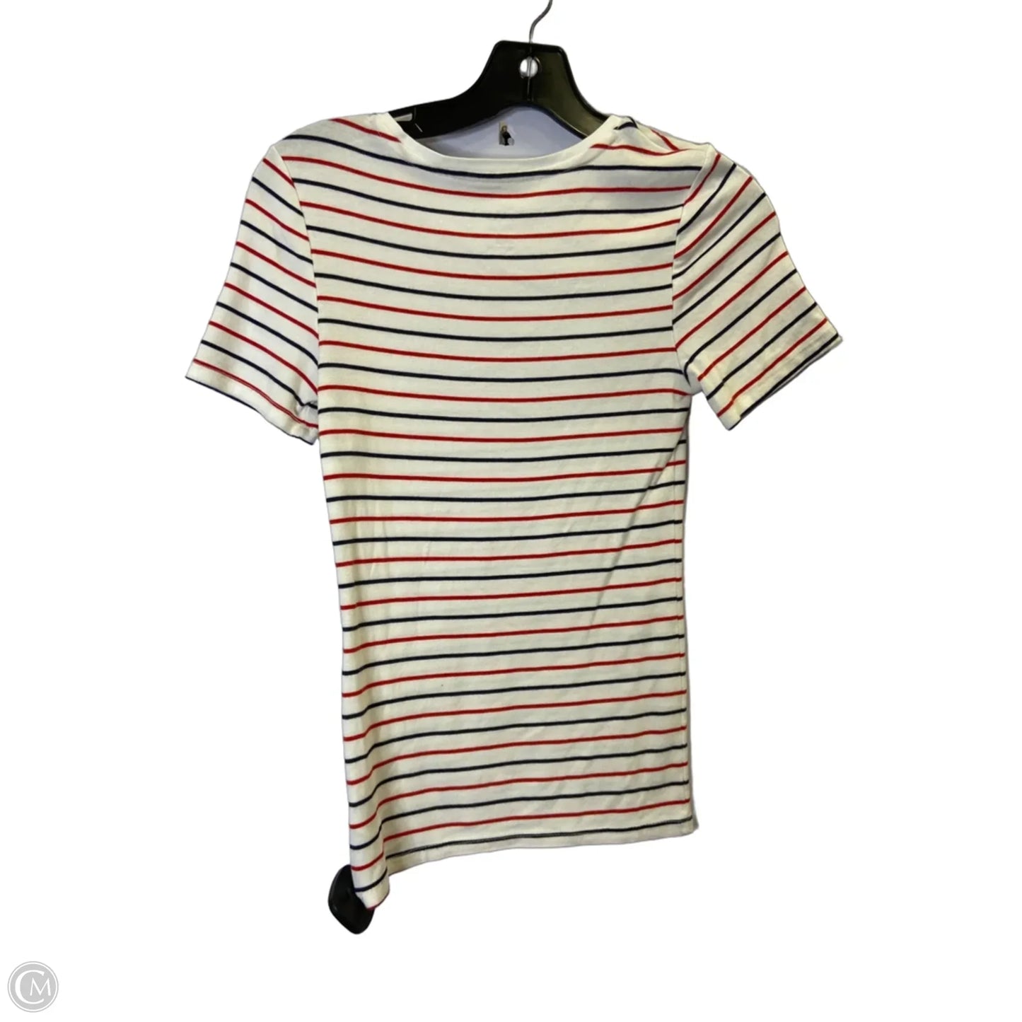 Top Short Sleeve Basic By A New Day In Striped Pattern, Size: Xs