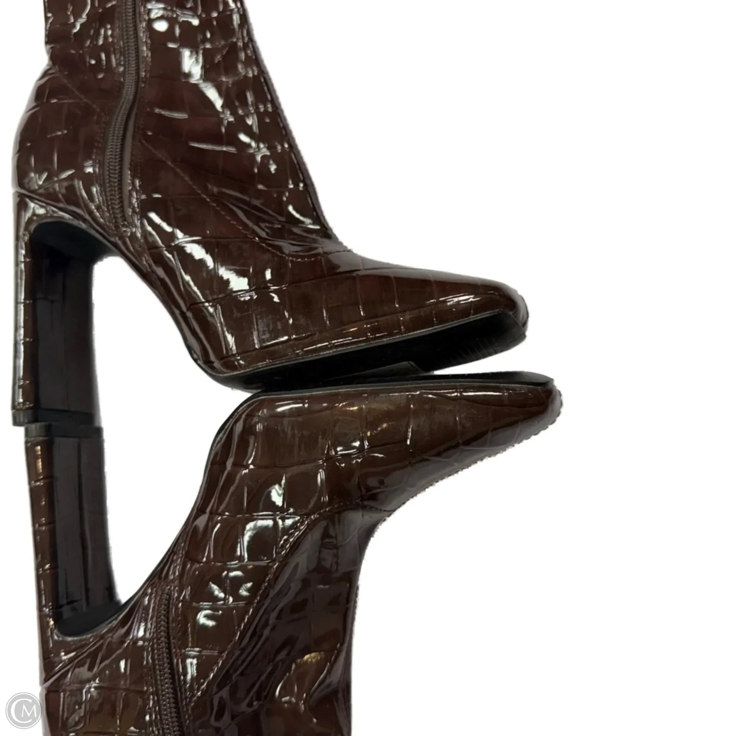 Boots Mid-calf Heels By Forever 21 In Brown, Size: 6